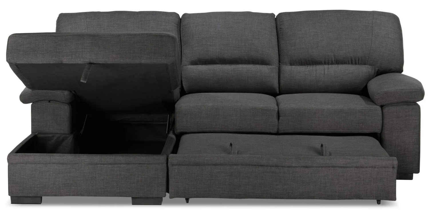 Tessaro Pop-Up Sofa Bed with Left-Facing Chaise - Charcoal - Image 9