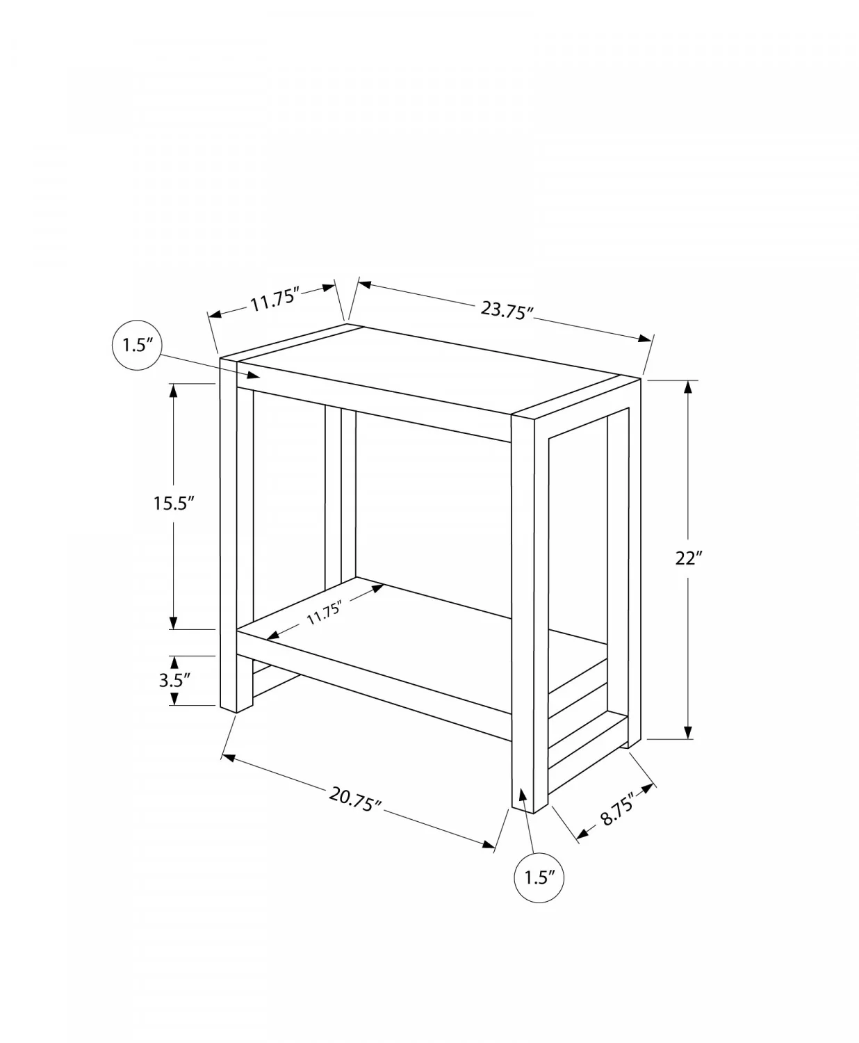 Teya Side Table - Grey - Image 3