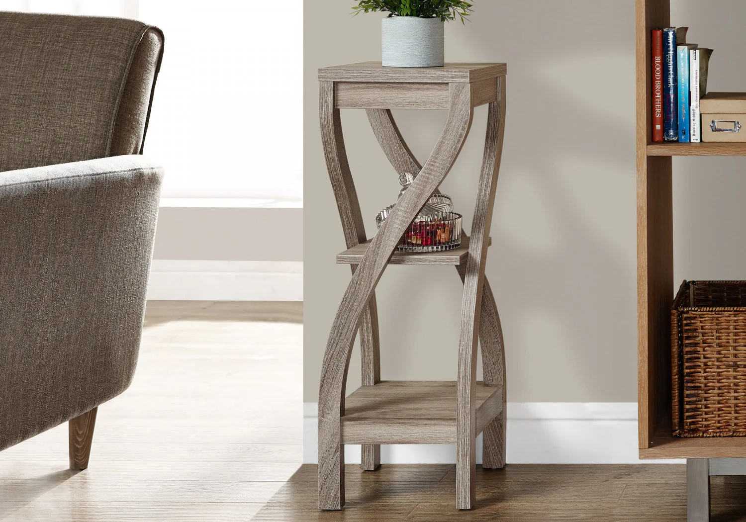Thira Side Table - Taupe - Image 2