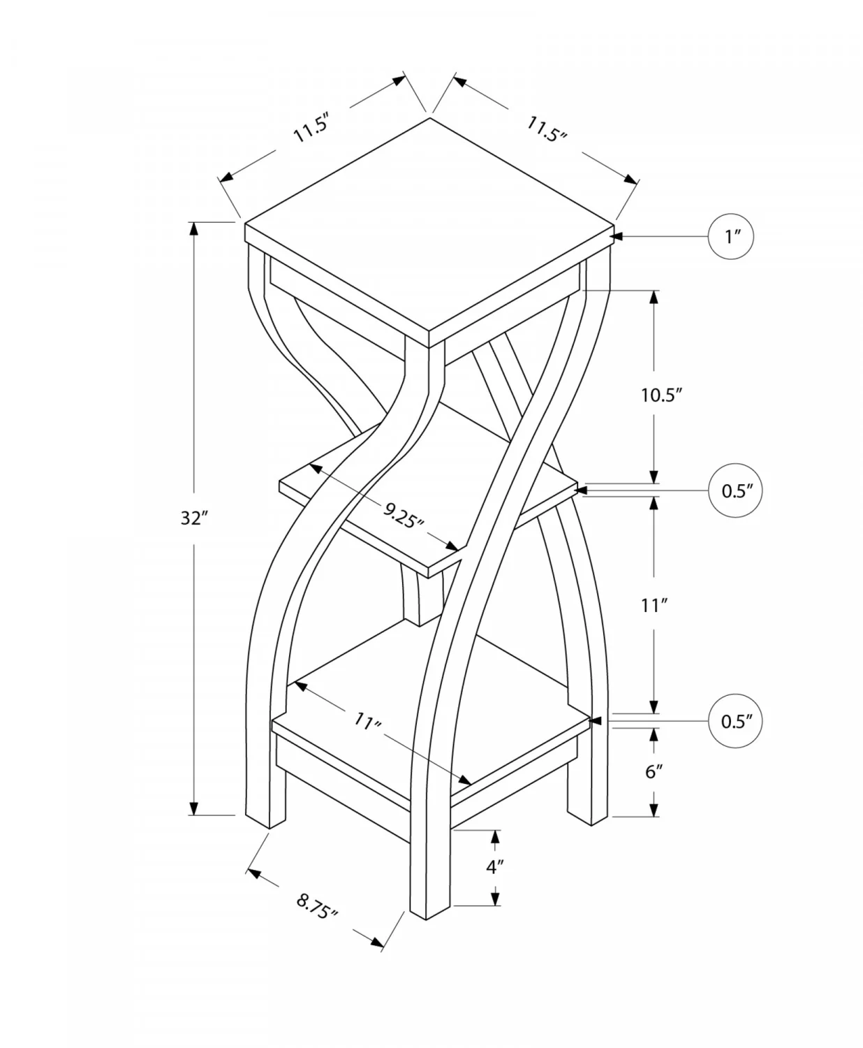 Thira Side Table - White - Image 3