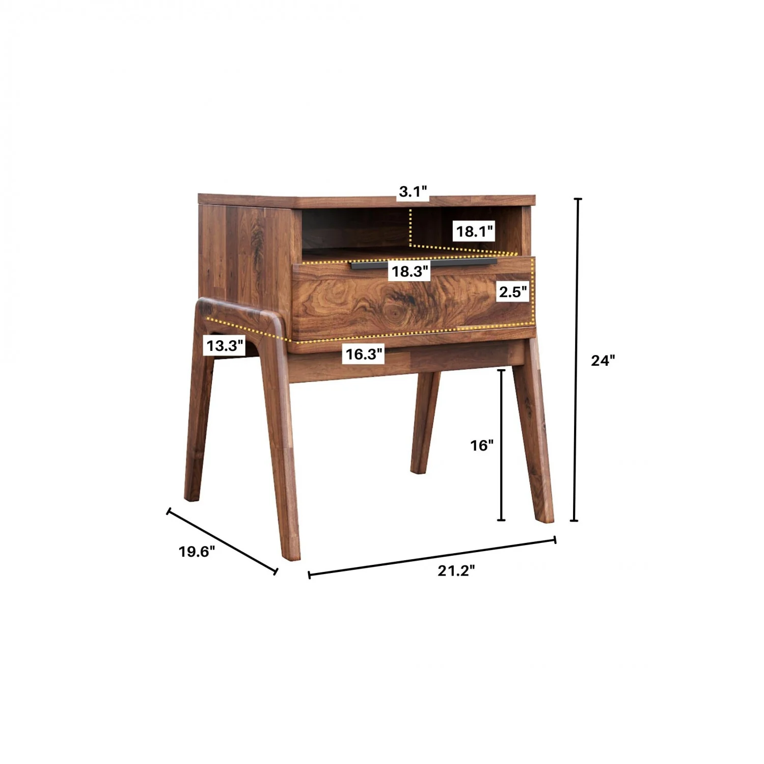 Thomaa Nightstand - Brown - Image 12