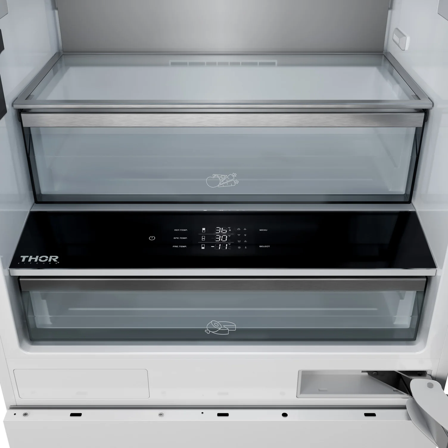 Thor Kitchen 29.75" 16.1 Cu. Ft. Panel-Ready Built-In Bottom-Freezer Refrigerator - XRF3016BBP - Image 8