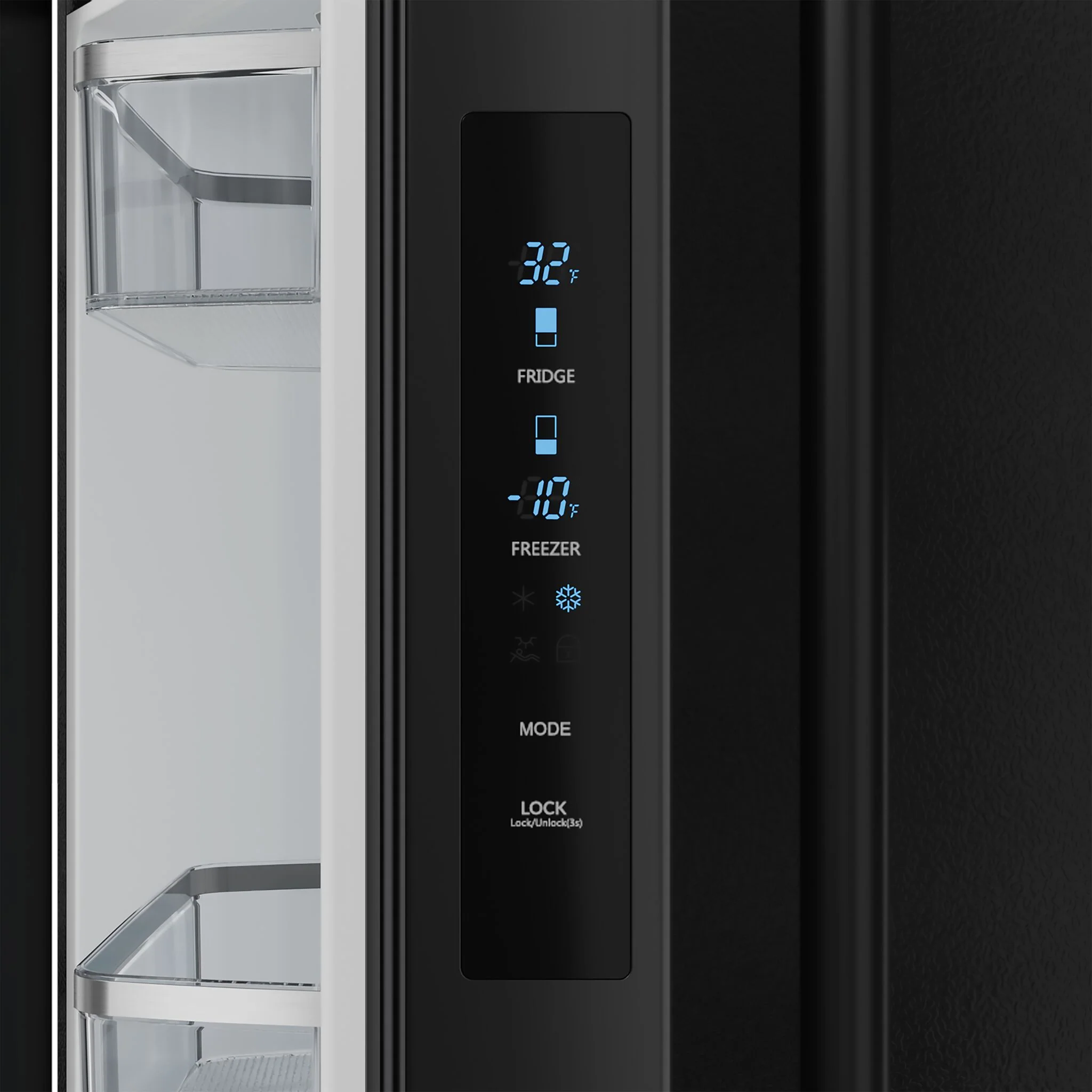 Thor Kitchen - Gordon Ramsay Collection 30" 17.5 Cu. Ft. Matte Black Counter-Depth French Door Refrigerator with Ice Maker - RF3017FFD00 - Image 4