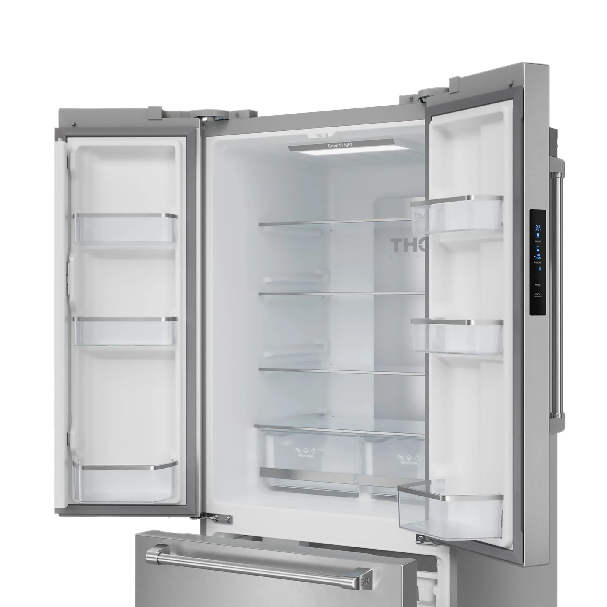 Thor Kitchen - Gordon Ramsay Collection 30" 17.5 Cu. Ft. Stainless Steel Counter-Depth French Door Refrigerator with Ice Maker - RF3017FFD99 - Image 4