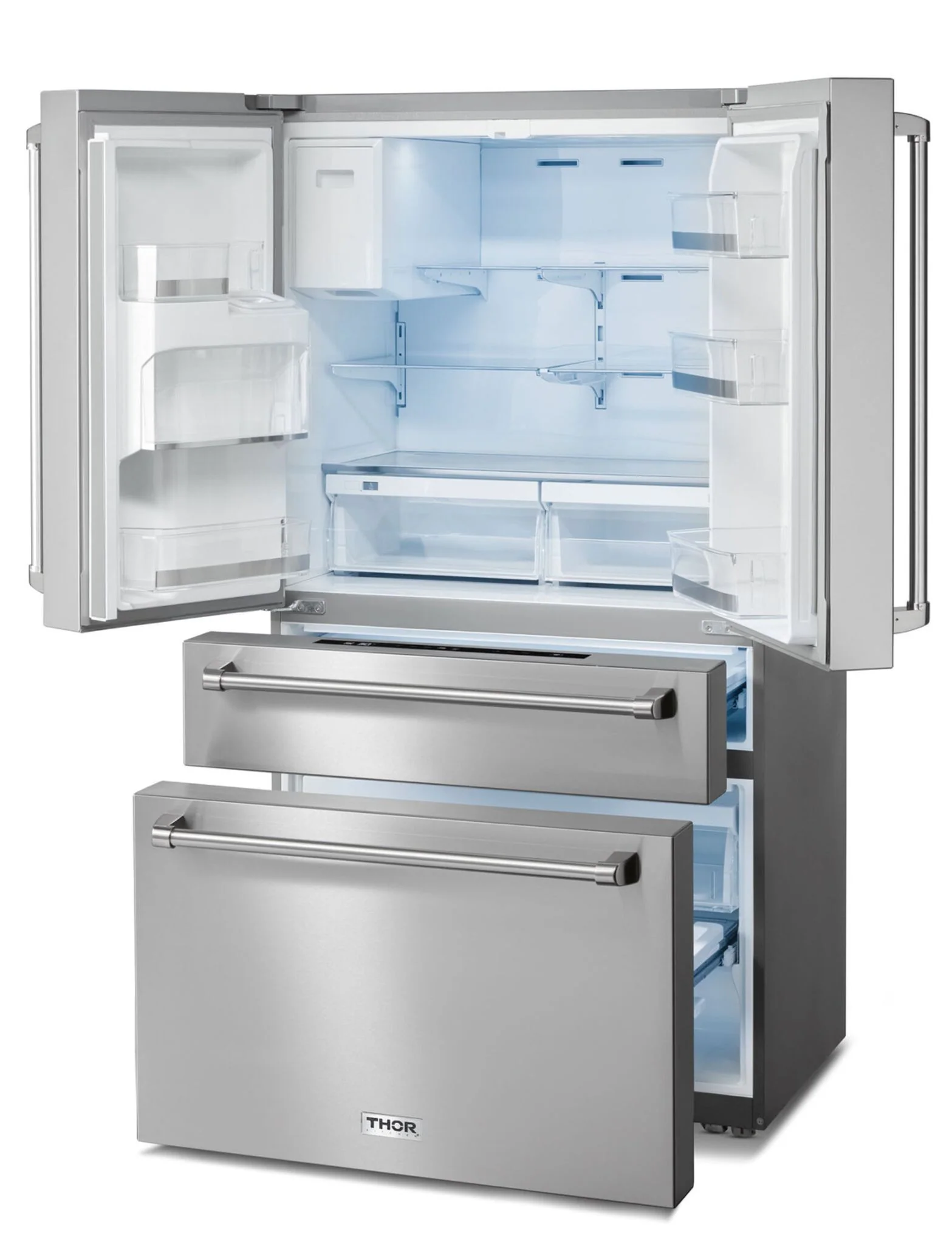 Thor Kitchen 36" 21.6 Cu. Ft. Stainless Steel French Door Refrigerator with Ice and Water Dispenser - TRF3601FD - Image 3