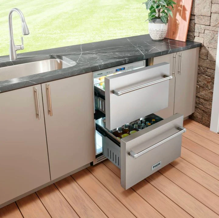Thor Kitchen Stainless Steel Undercounter Refrigerator with Two Drawers (5.4 cu.ft) - TRF24U - Image 2