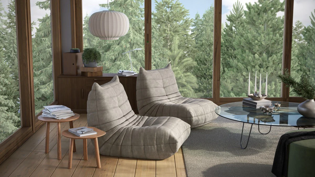 Tobias All-Foam Armless Chair - Beige - Image 2