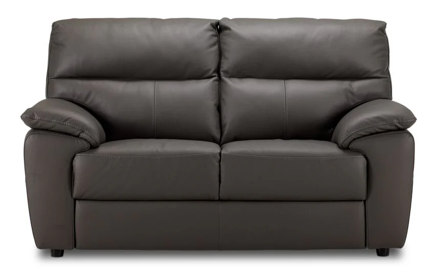 Toscana Leather Loveseat - Dark Grey - Image 2