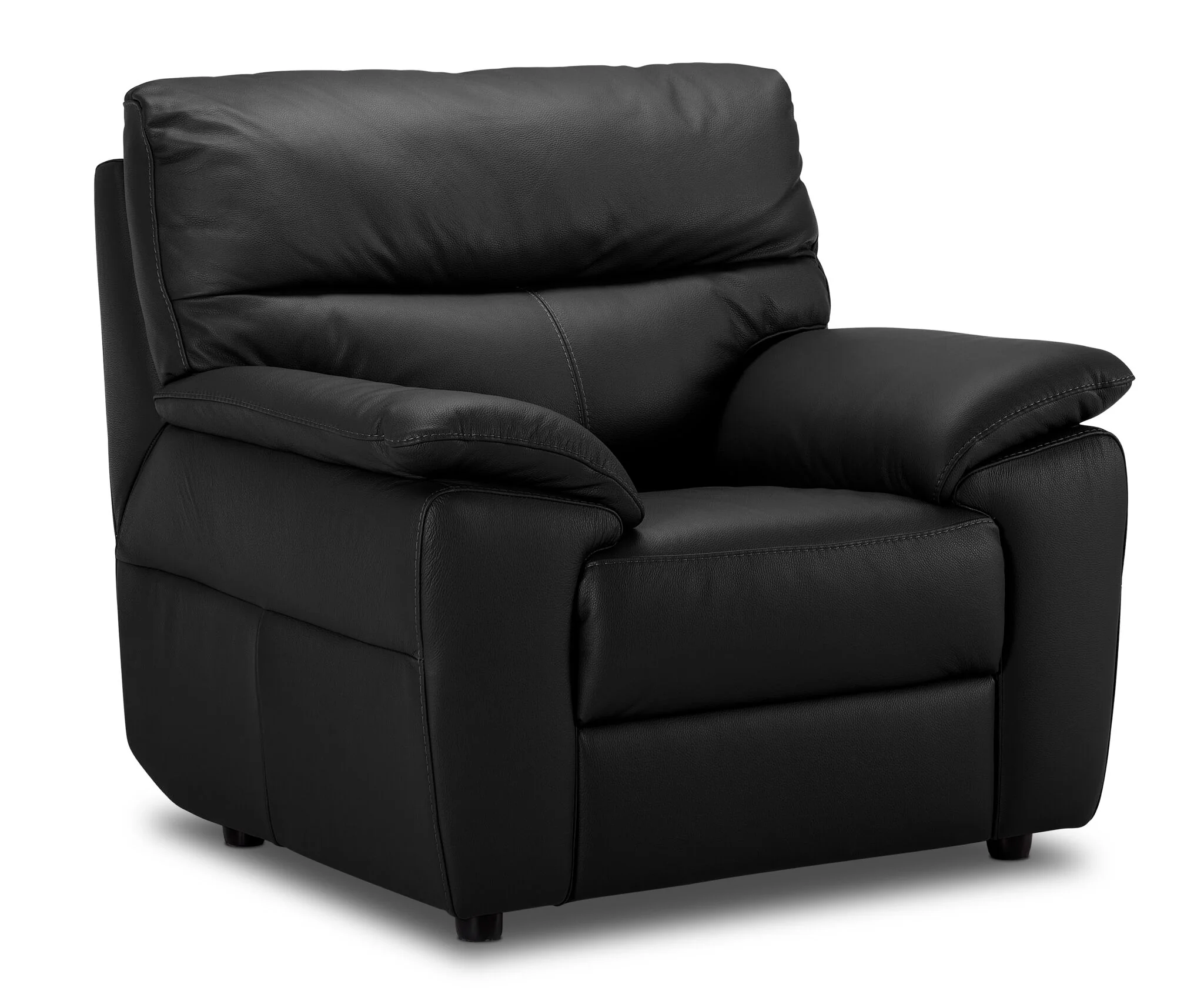 Toscana Leather Sofa and Chair Set - Black - Image 3