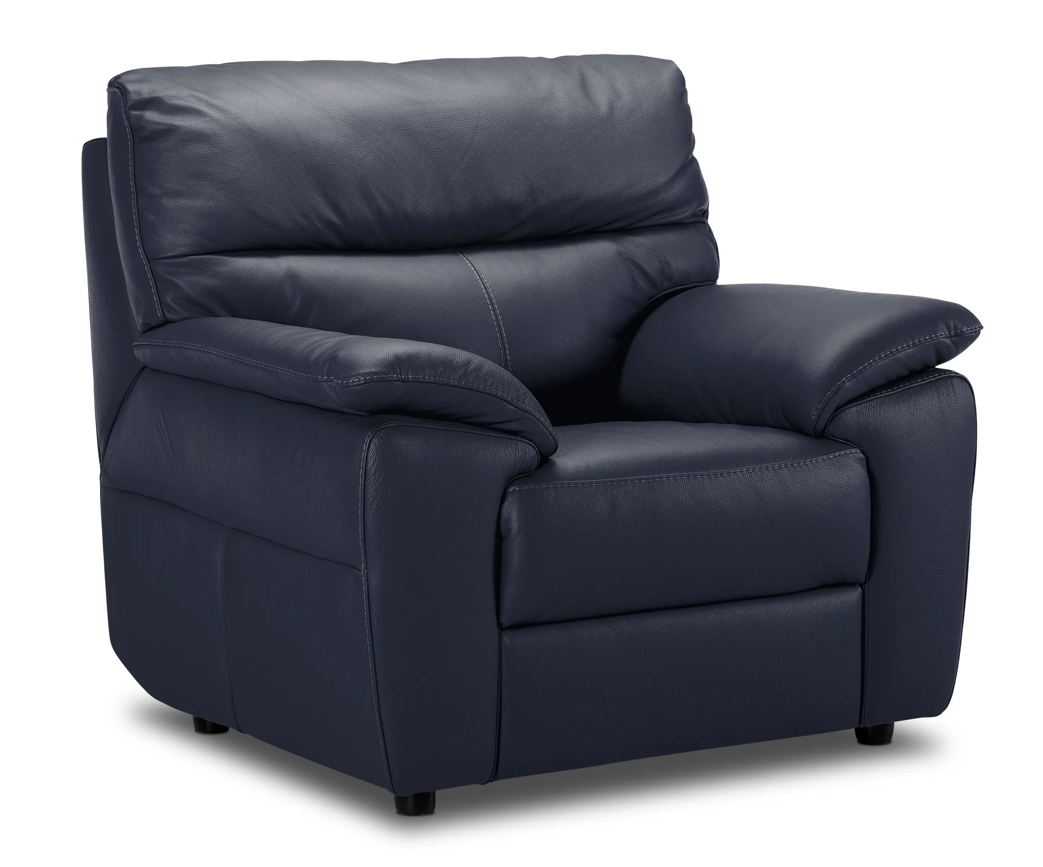 Toscana Leather Sofa and Chair Set - Navy Blue - Image 3