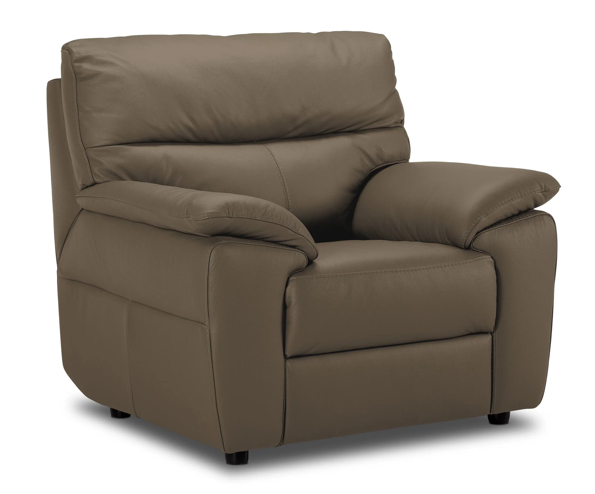 Toscana Leather Sofa and Chair Set - Taupe - Image 3