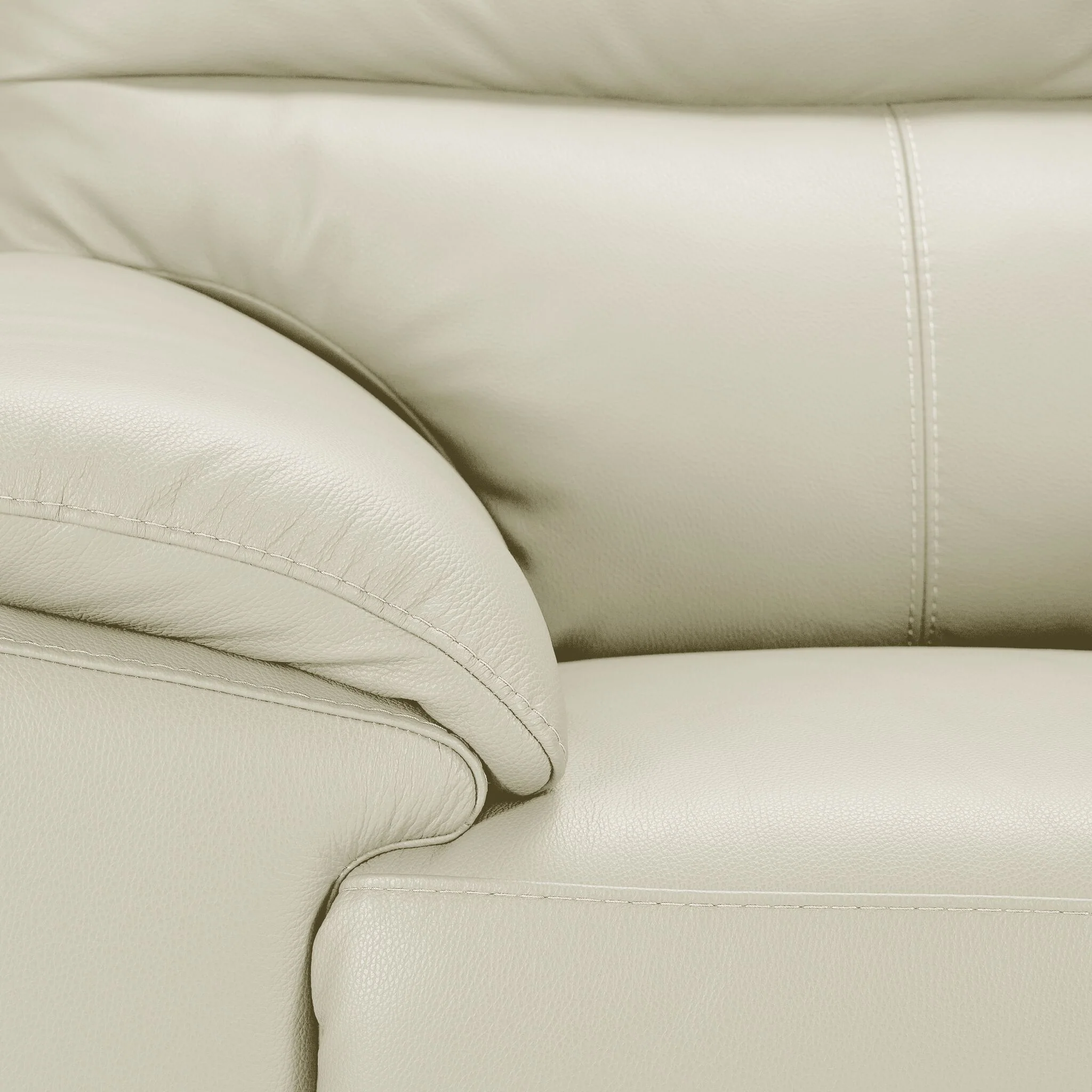 Toscana Leather Sofa and Chair Set - White - Image 4