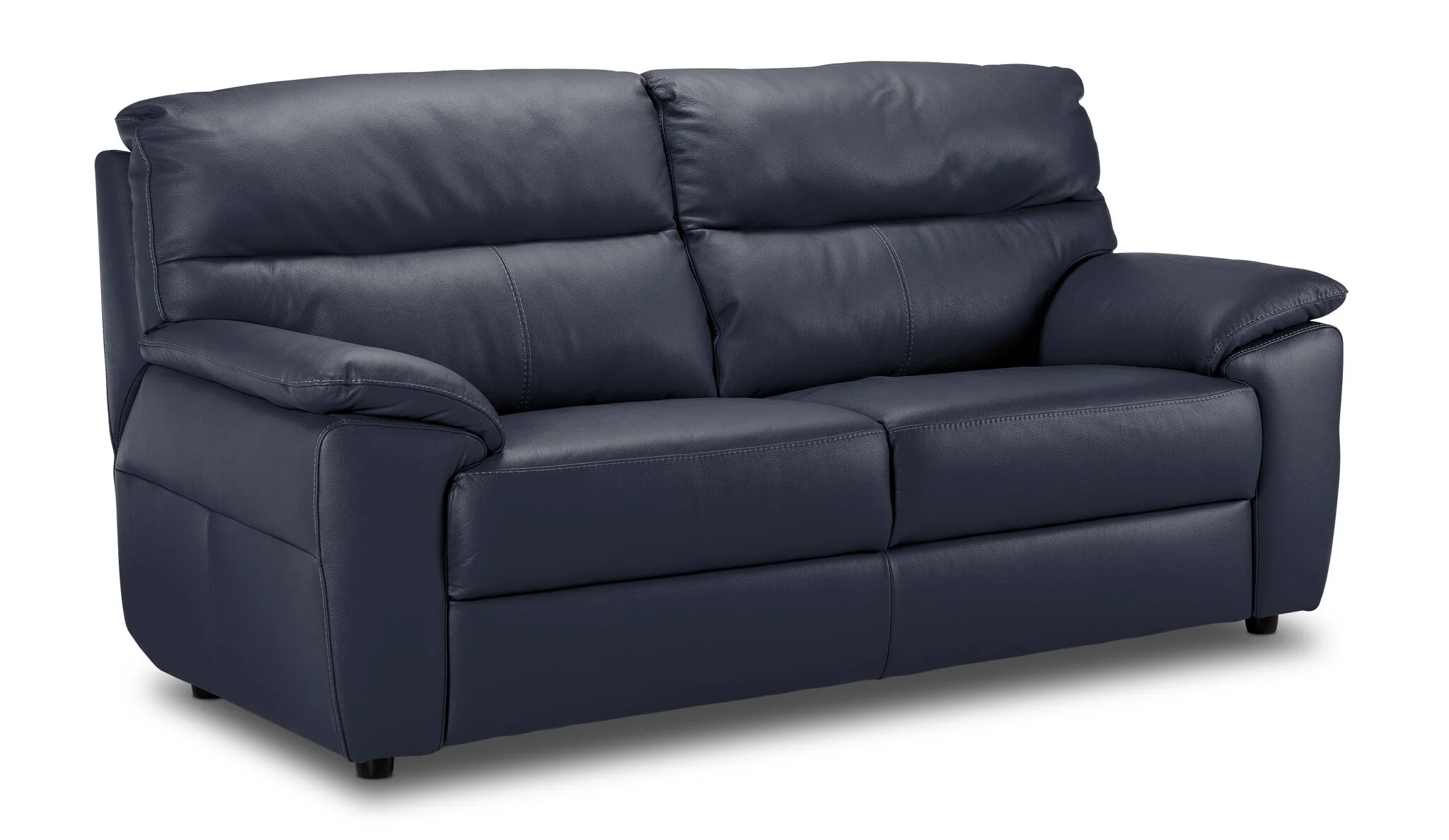 Toscana Leather Sofa and Loveseat Set - Navy Blue - Image 2