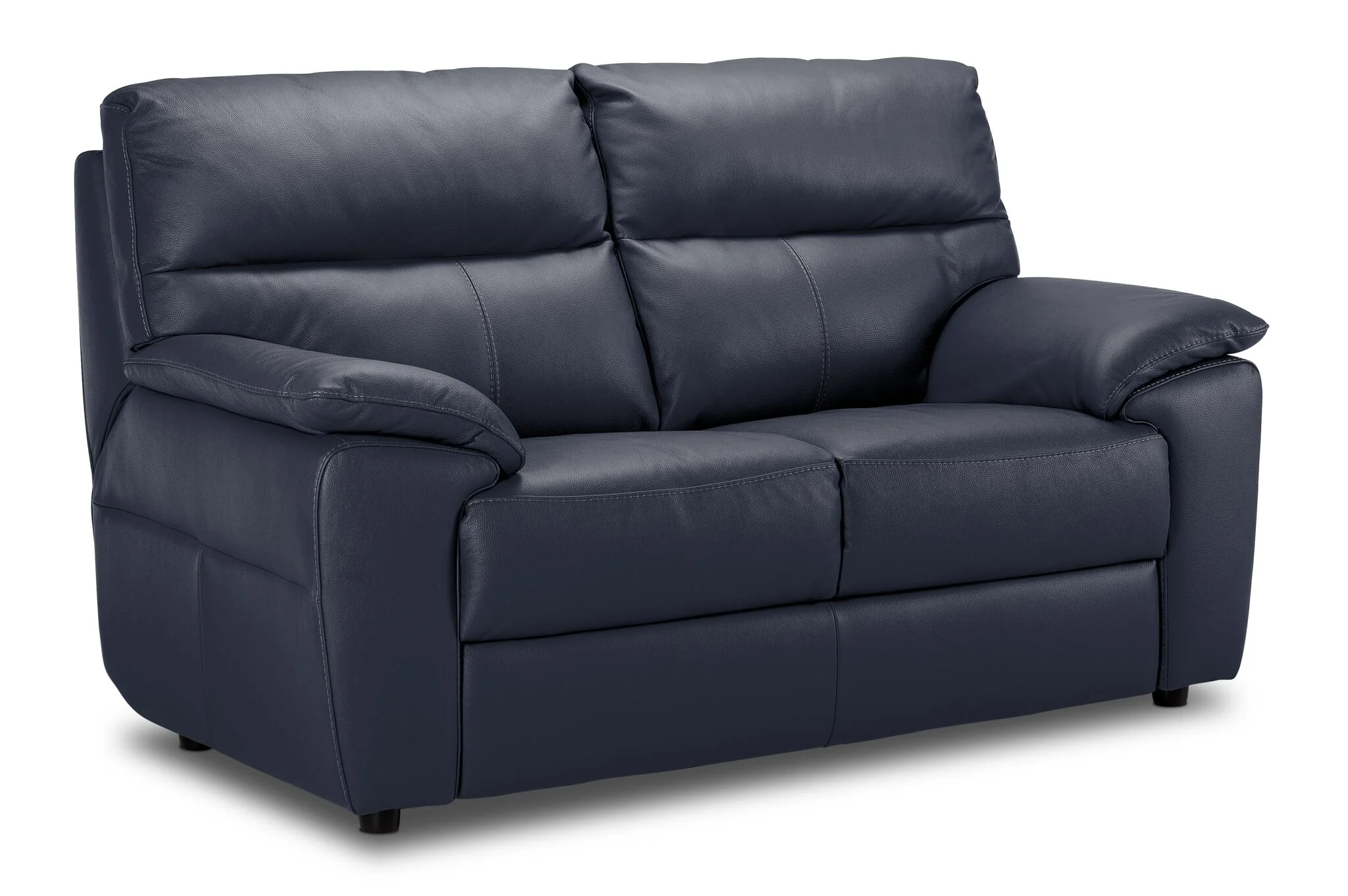 Toscana Leather Sofa and Loveseat Set - Navy Blue - Image 3