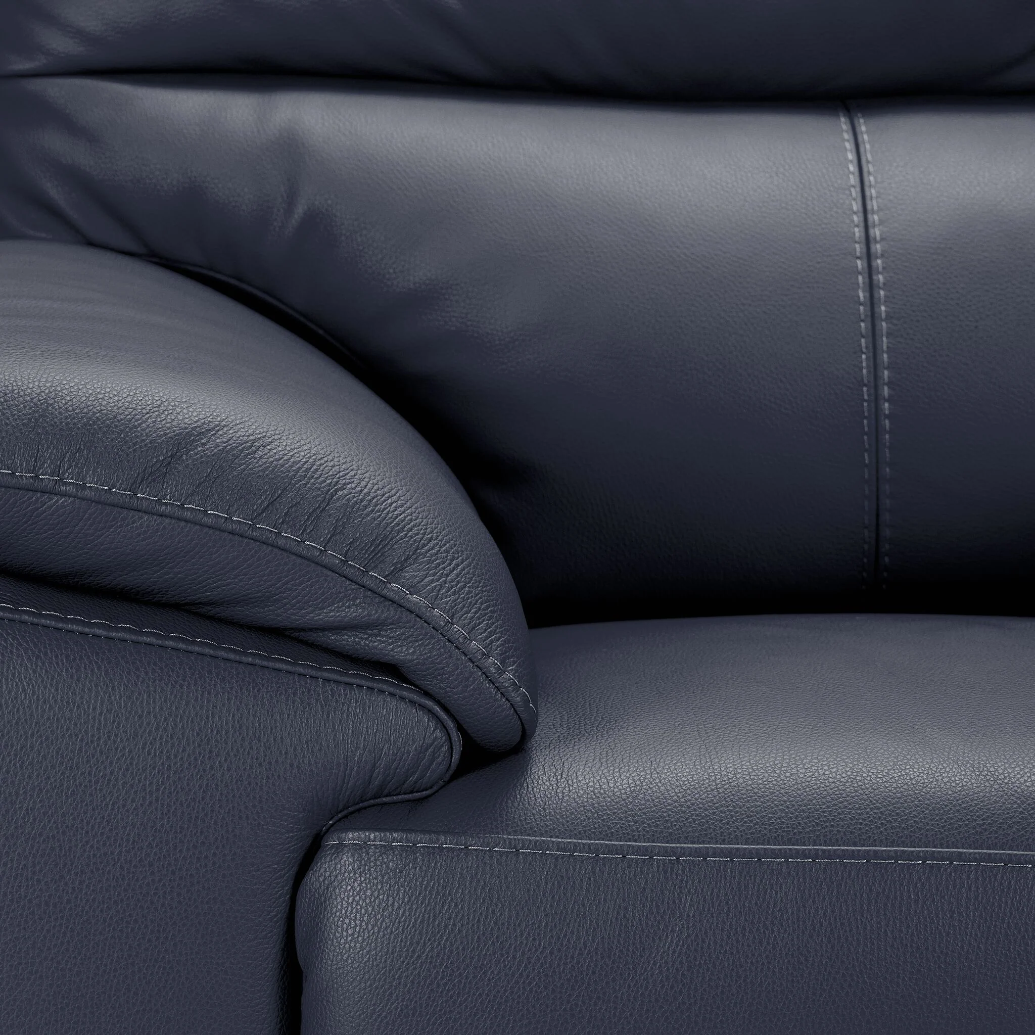 Toscana Leather Sofa and Loveseat Set - Navy Blue - Image 4