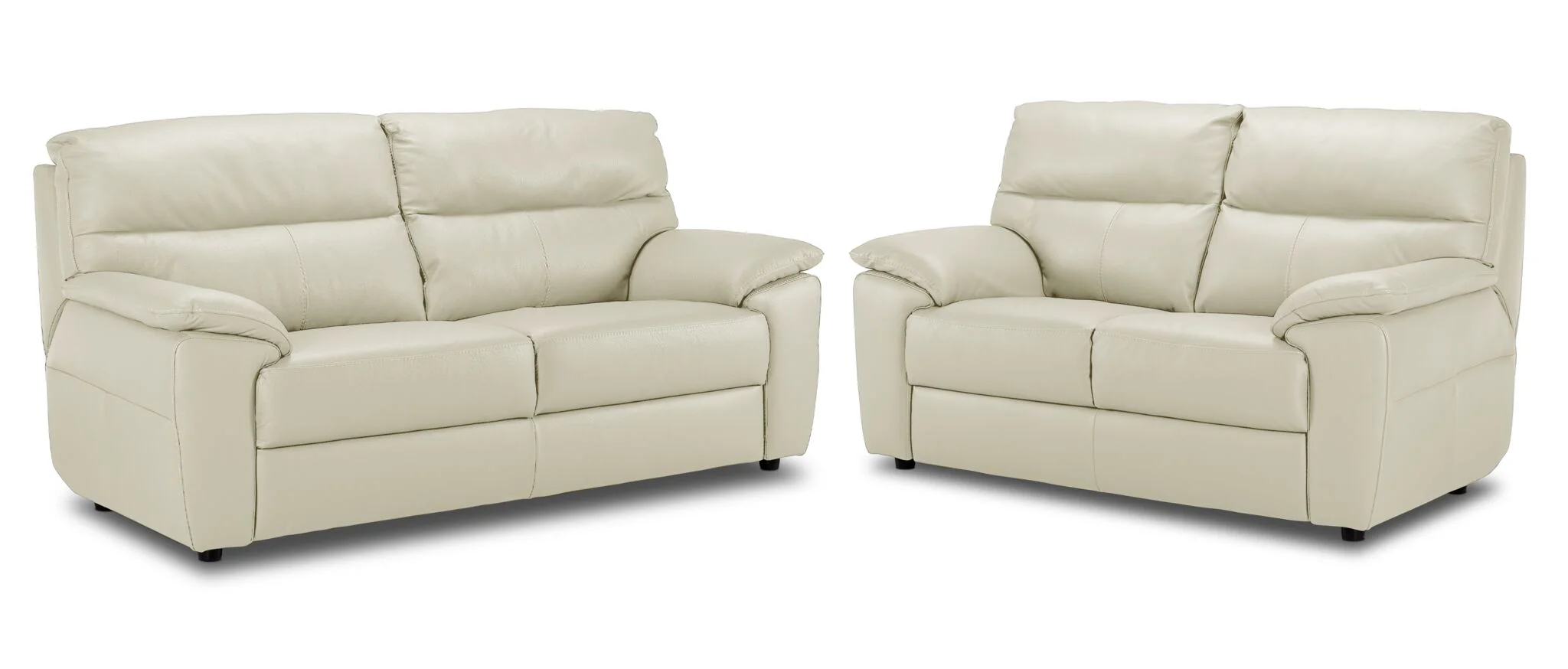 Toscana Leather Sofa and Loveseat Set - White