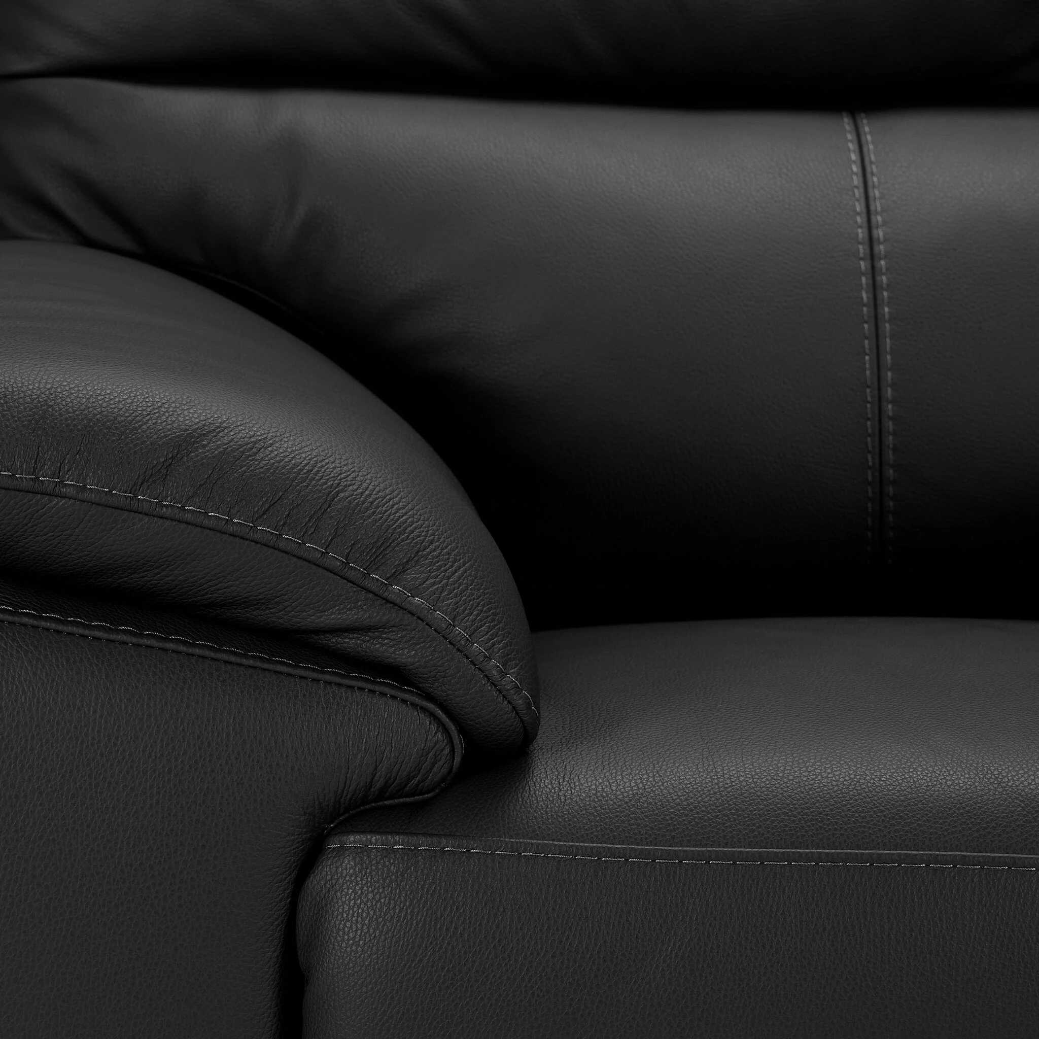 Toscana Leather Sofa - Black - Image 3