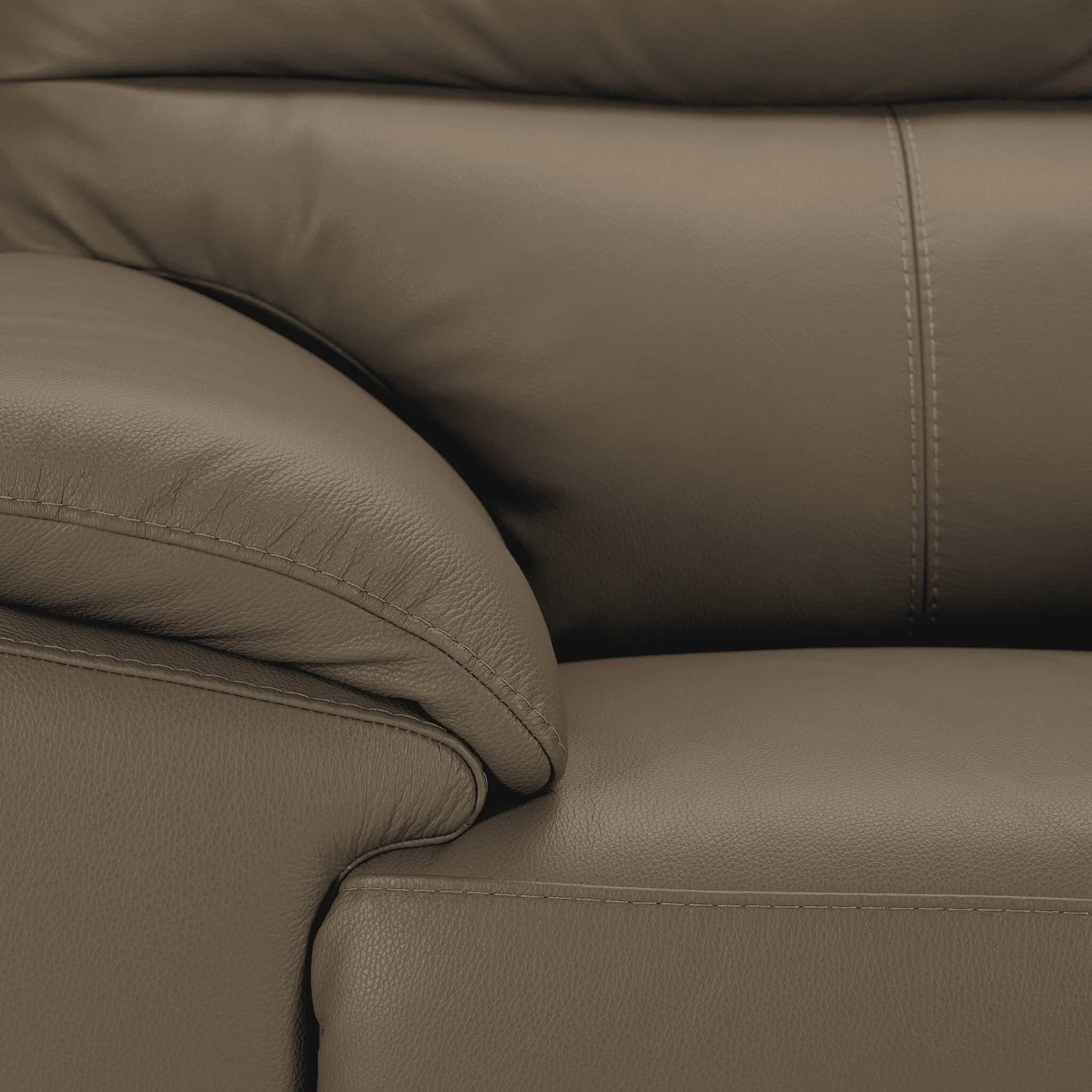Toscana Leather Sofa, Loveseat and Chair Set - Taupe - Image 5