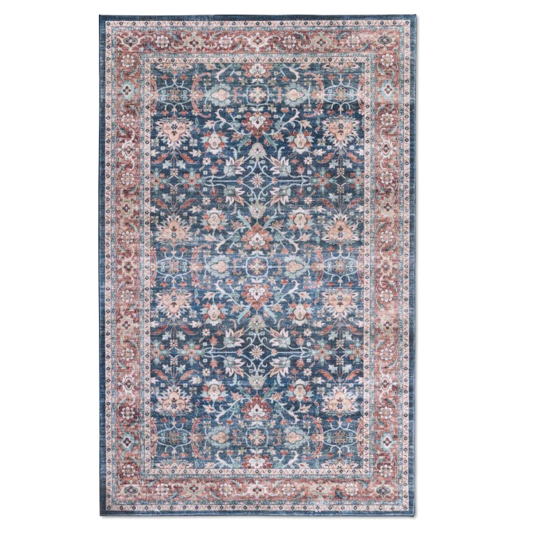 Touch Traditional Rug - 5' x 8' - Red/Blue
