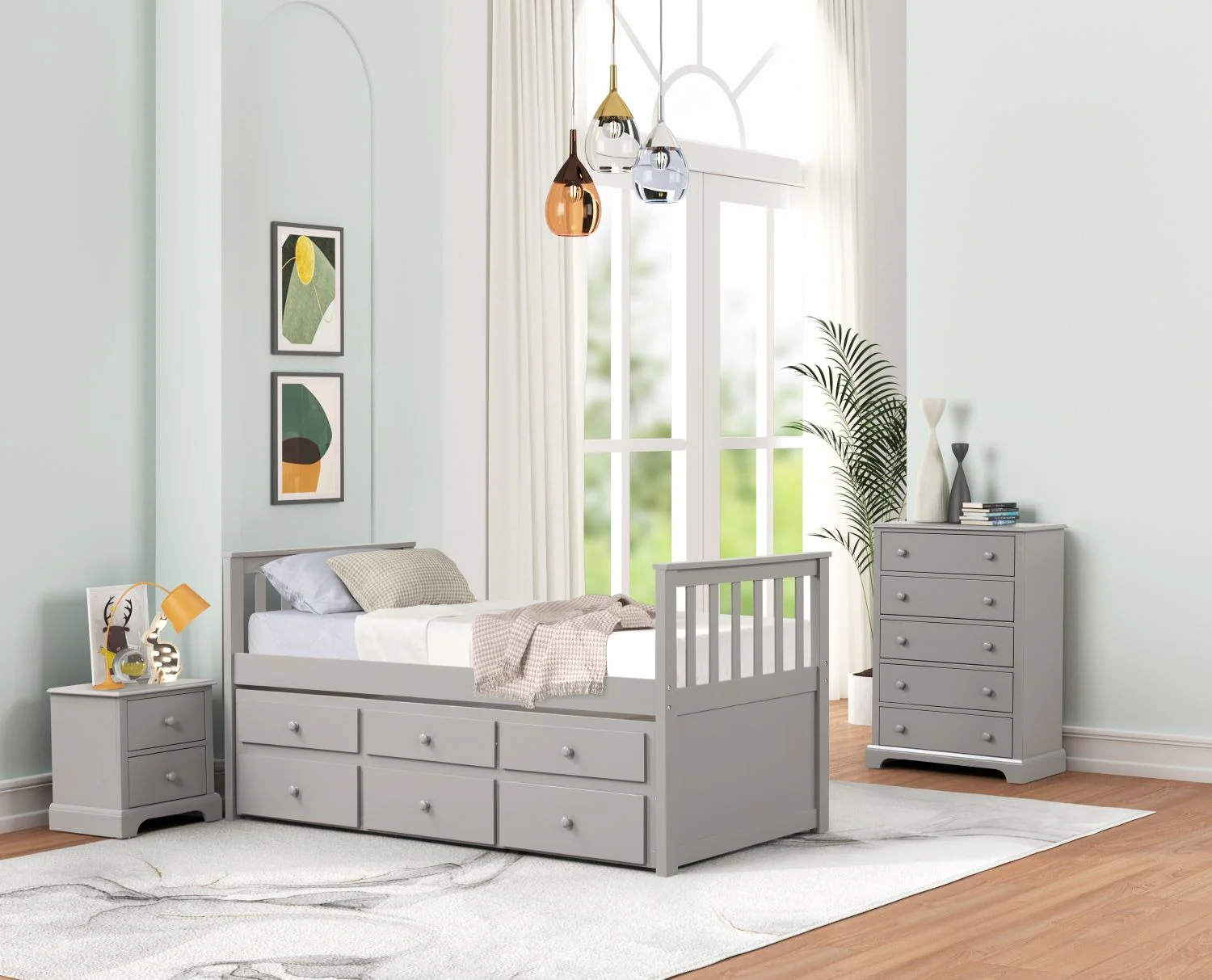 Trudy 5-Drawer Chest - Grey - Image 2