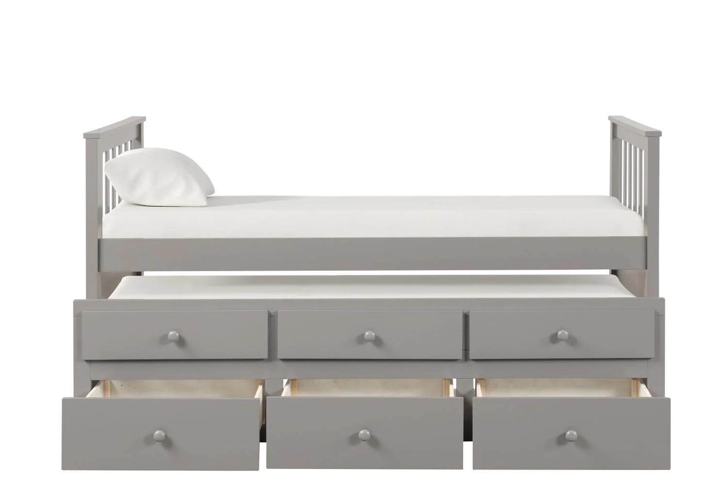 Trudy 5-Piece Twin Captain Bedroom Package with Trundle - Grey - Image 4