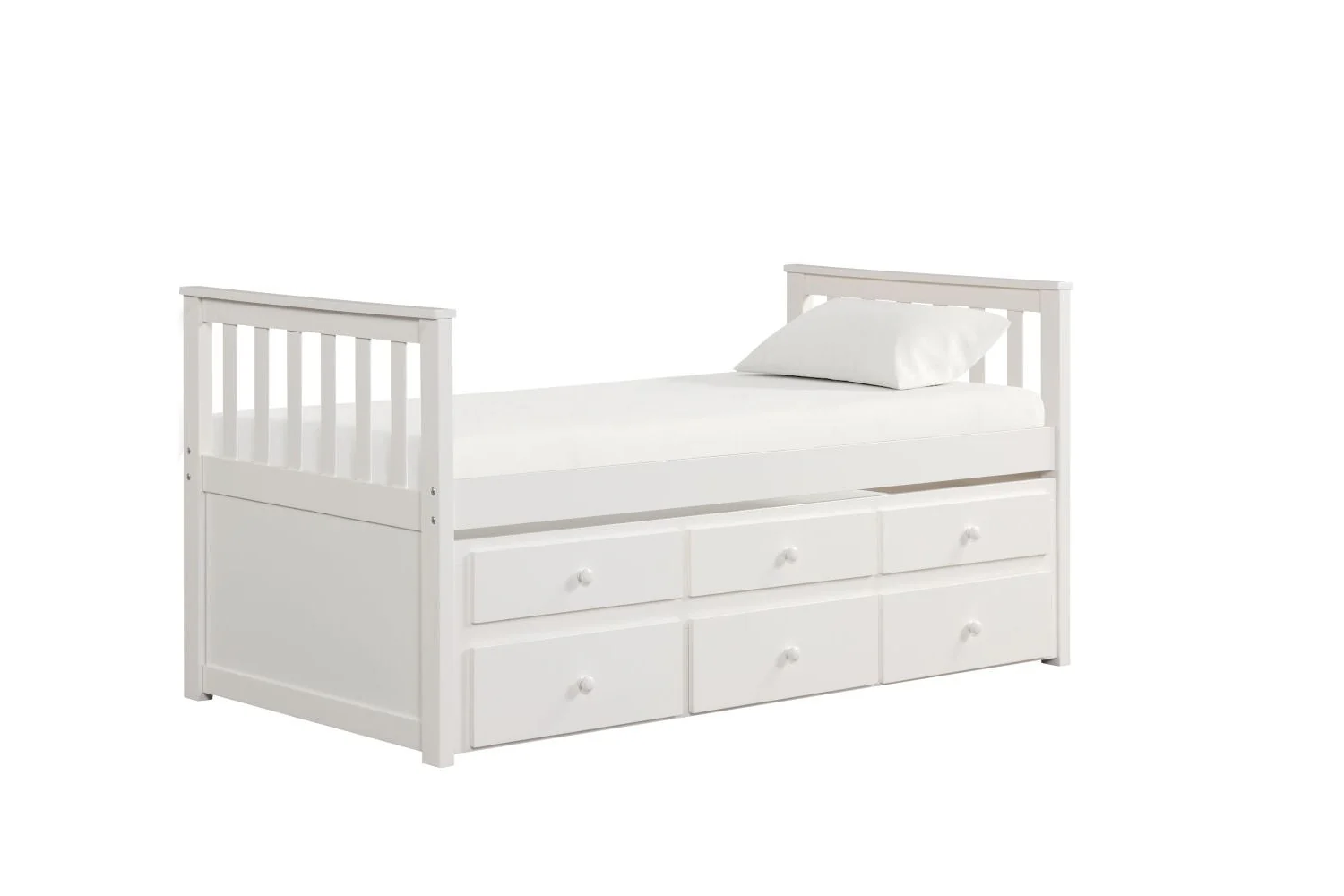 Trudy 5-Piece Twin Captain Bedroom Package with Trundle - White - Image 2