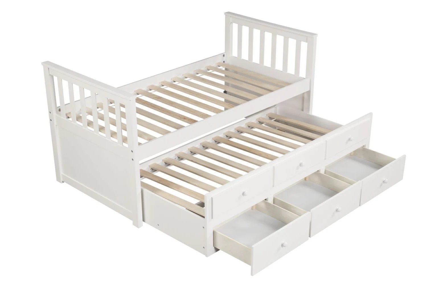 Trudy 6-Piece Twin Captain Bedroom Package with Trundle - White - Image 4