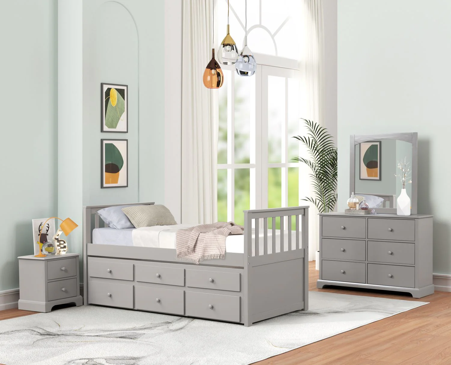 Trudy Night Table - Grey - Image 2