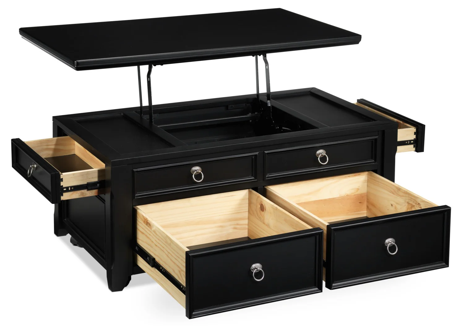 Turner 46" Lift-Top Coffee Table - Black - Image 3