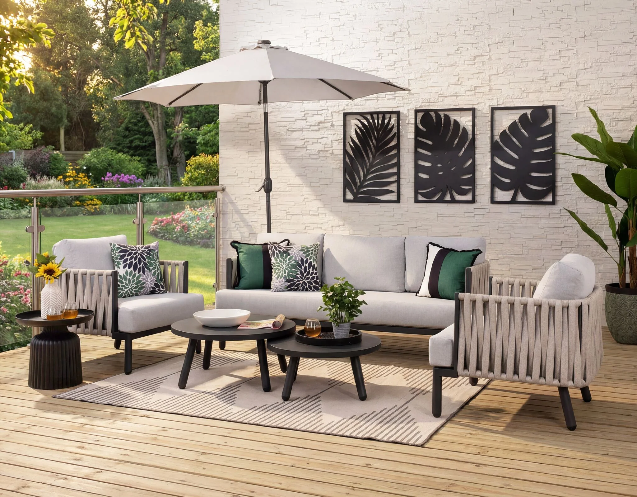 In Full Bloom - Urbana 5-Piece Conversation Set - Grey - Image 3