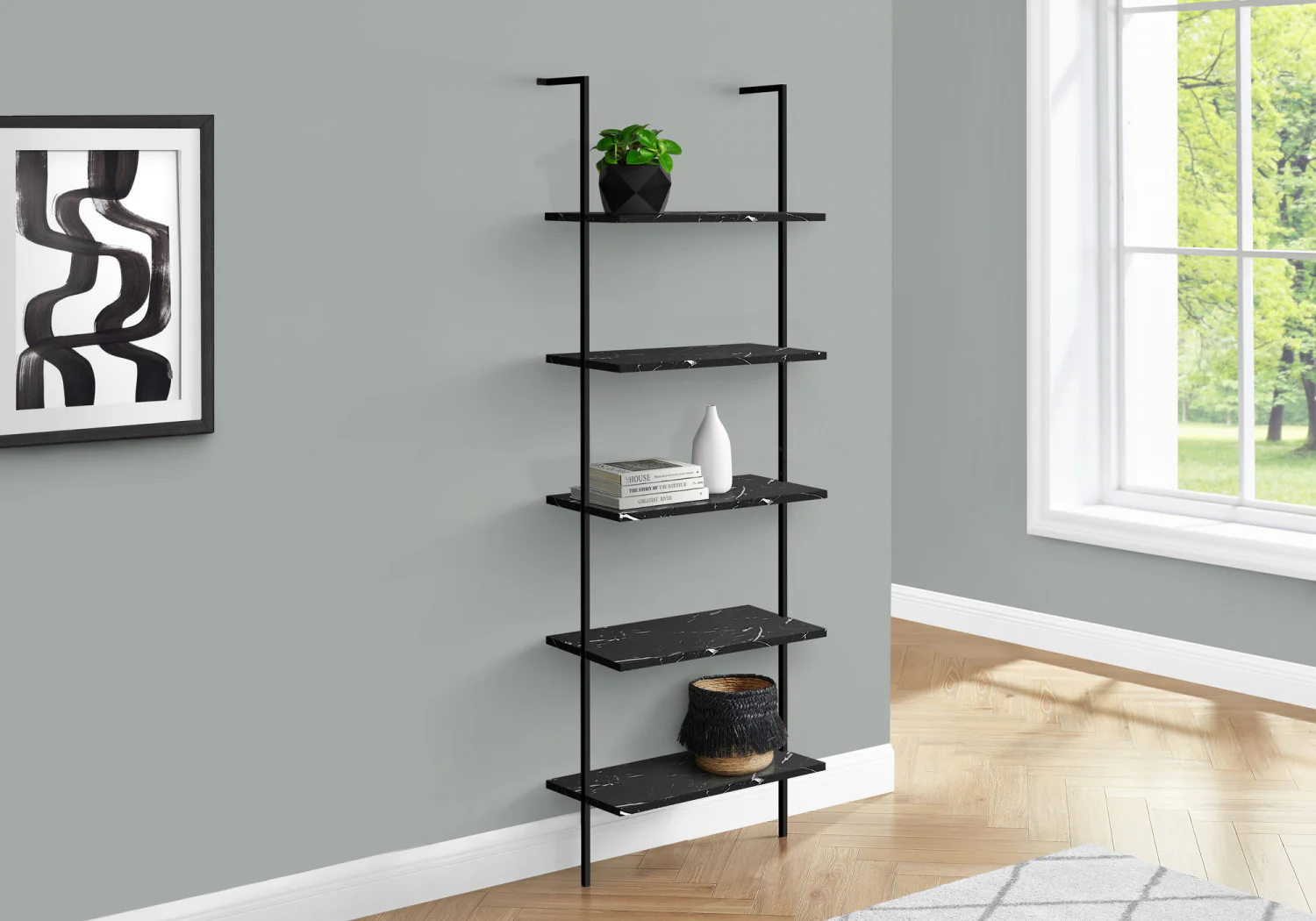 Vale Bookcase - Marble Black - Image 12