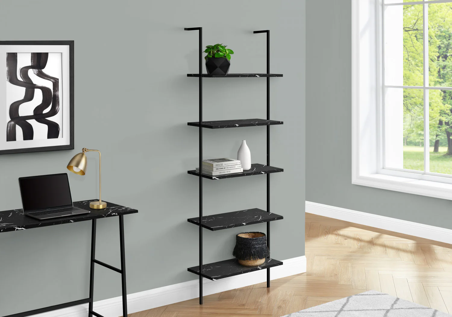 Vale Bookcase - Marble Black - Image 2
