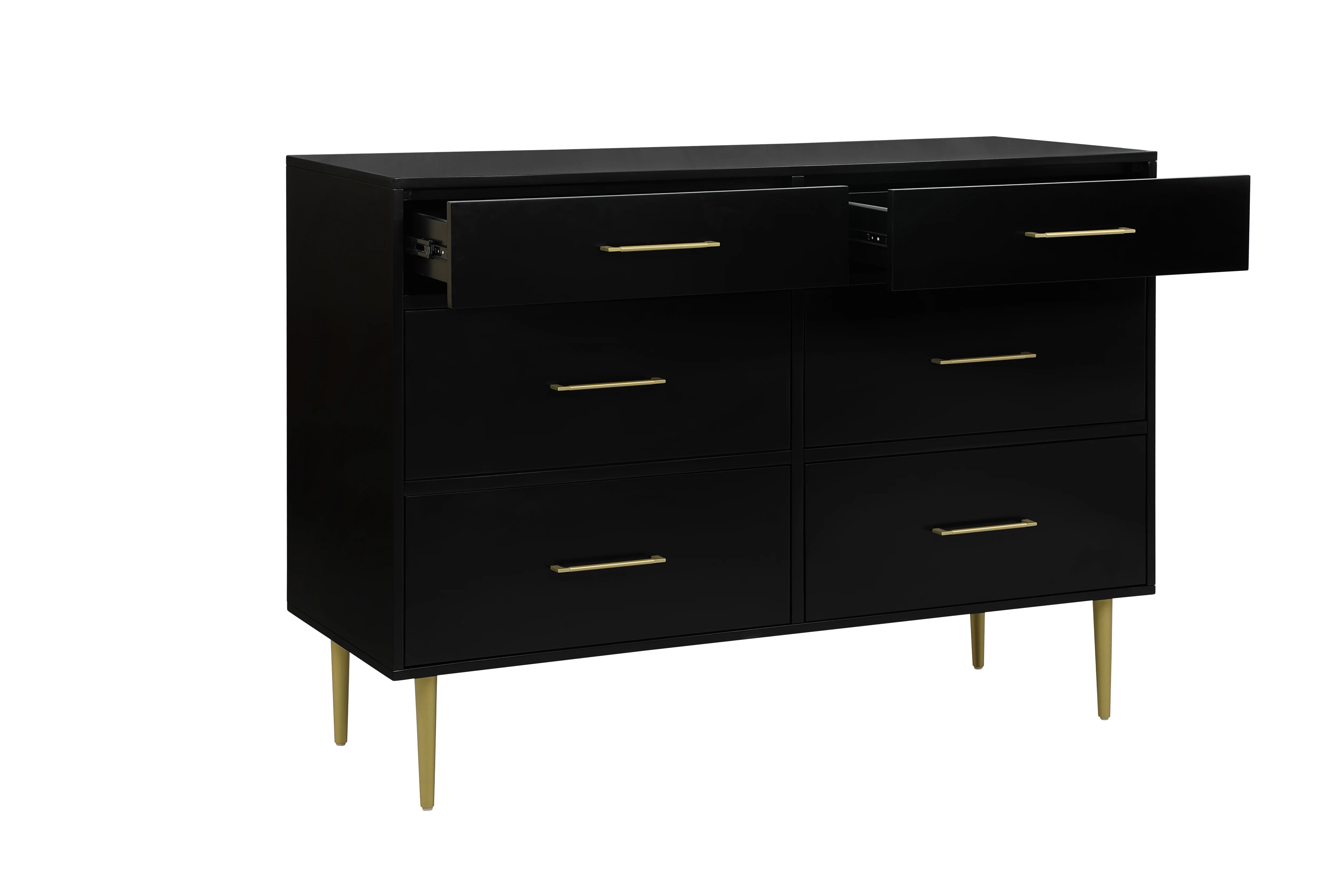 Valerie Glam 6 Drawer Dresser - Black - Image 4