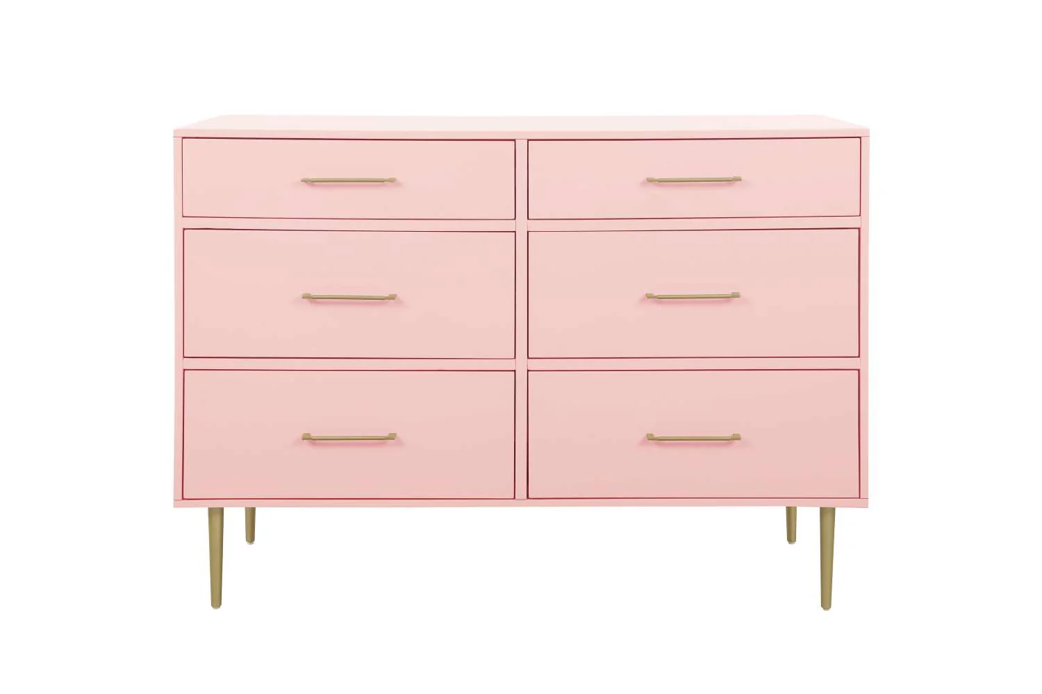 Valerie Glam 6-Drawer Dresser - Light Pink - Image 3