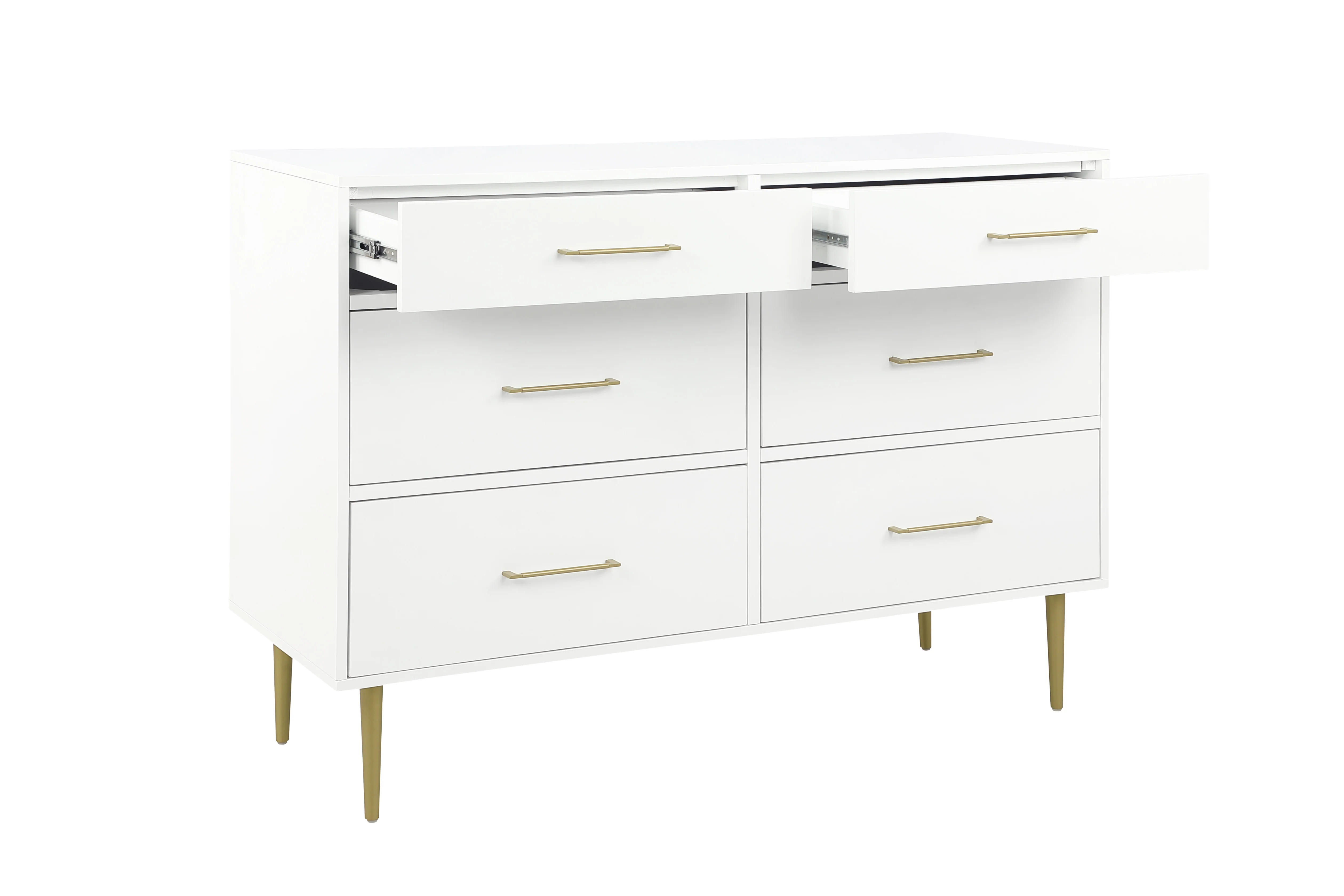 Valerie Glam 6 Drawer Dresser - White - Image 4