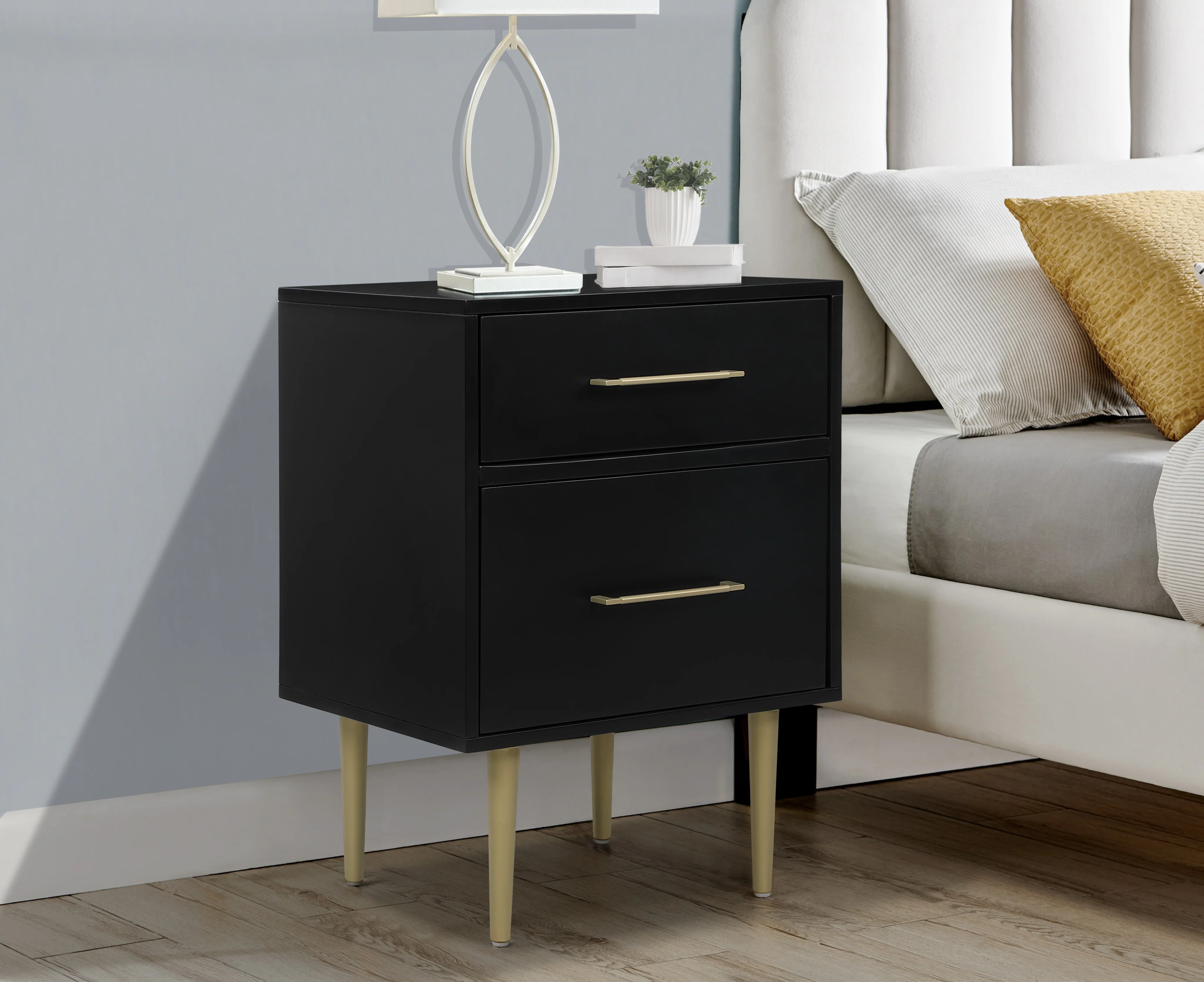 Valerie Glam Night Table - Black - Image 2