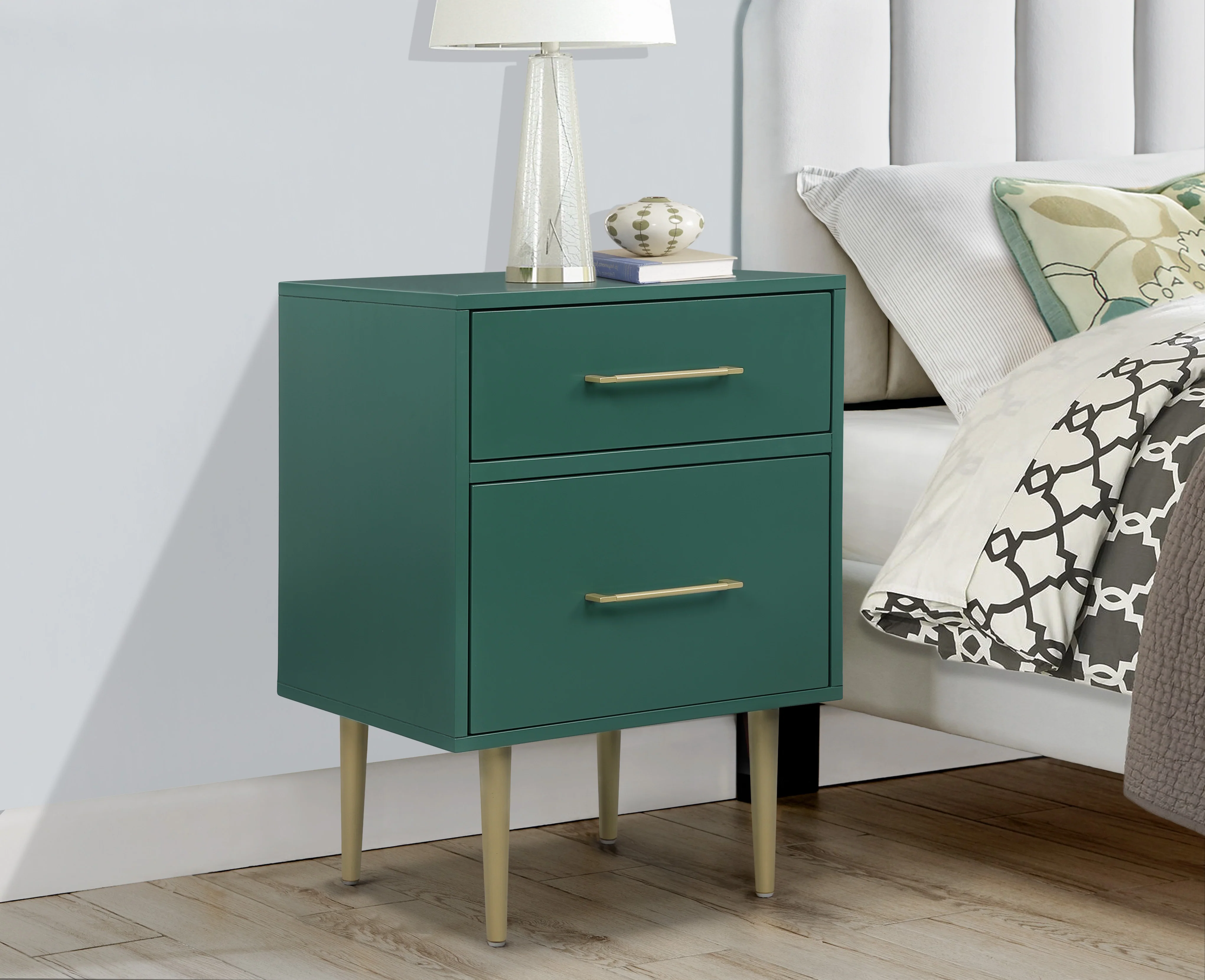 Valerie Glam Night Table - Green - Image 2