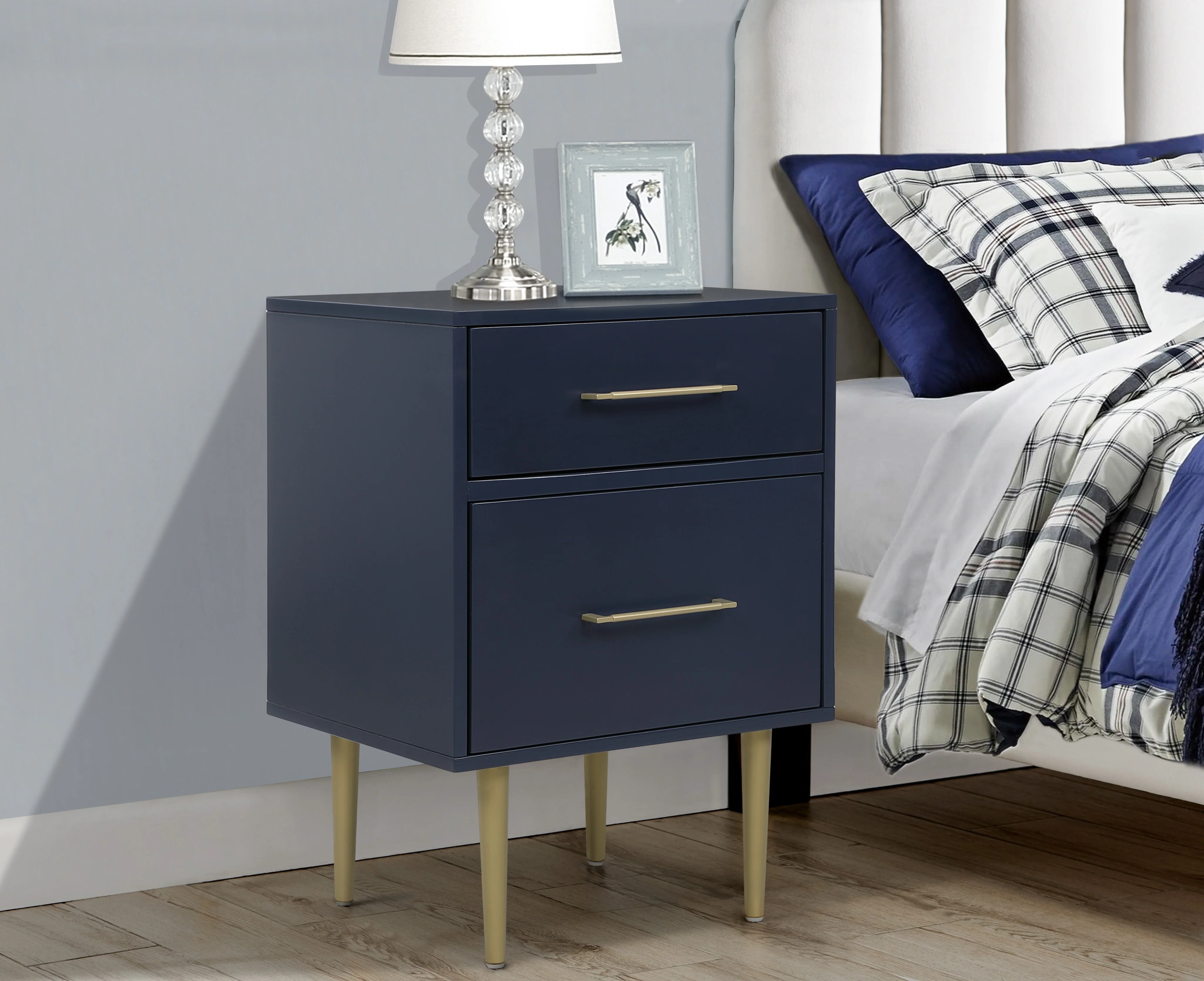 Valerie Glam Night Table - Navy - Image 2