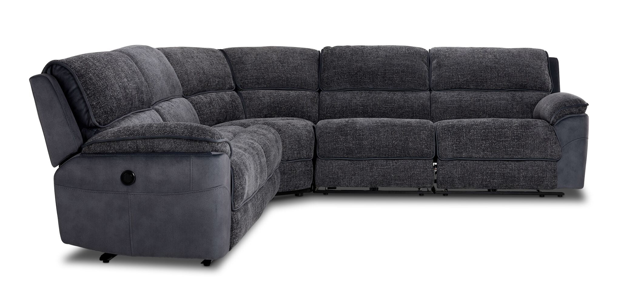 Vandelay 5-Piece Dual Power Reclining Sectional - Blue - Image 2