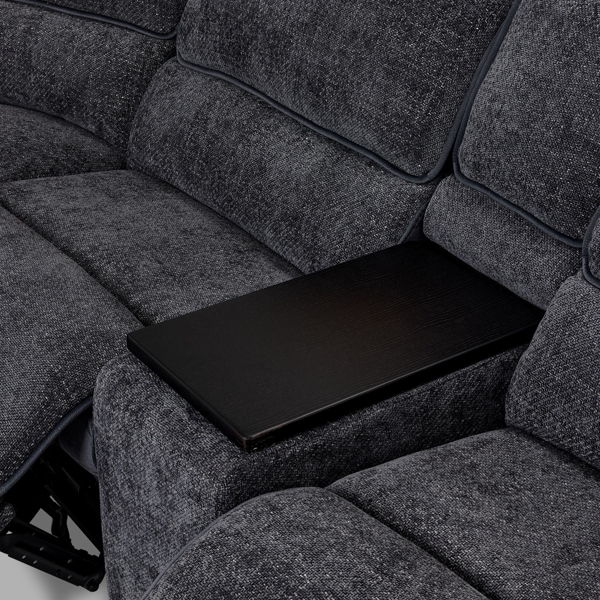 Vandelay 6-Piece Dual Power Reclining Sectional with Console and Reclining Armless Chair - Blue - Image 7