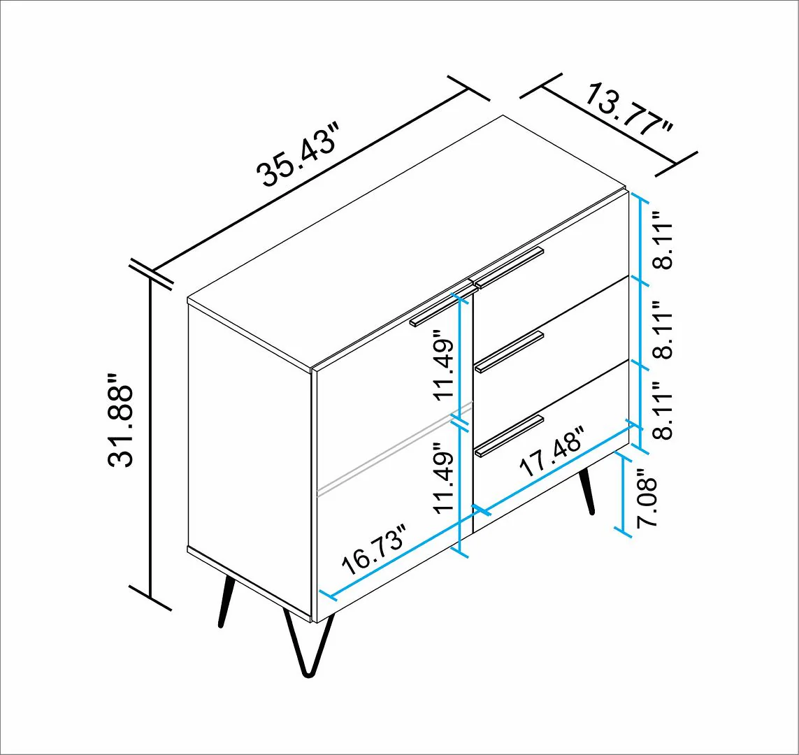 Velling 35" Sideboard - White - Image 3