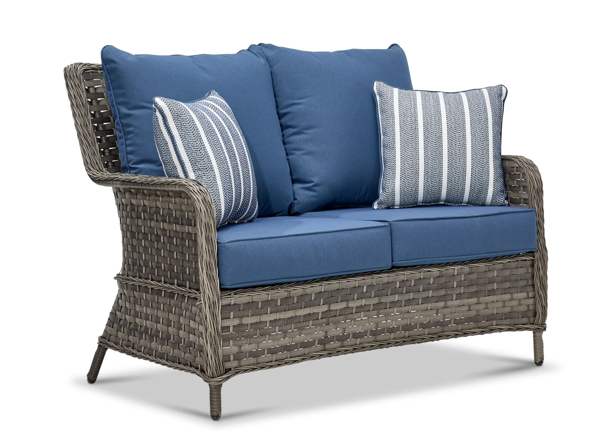 Veranda 4-Piece Outdoor Conversation Set - Grey, Blue - Image 4