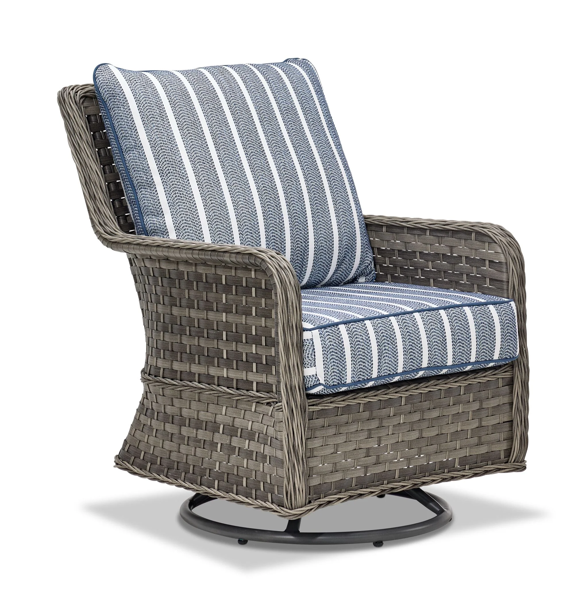 Veranda 4-Piece Outdoor Conversation Set - Grey, Blue - Image 6