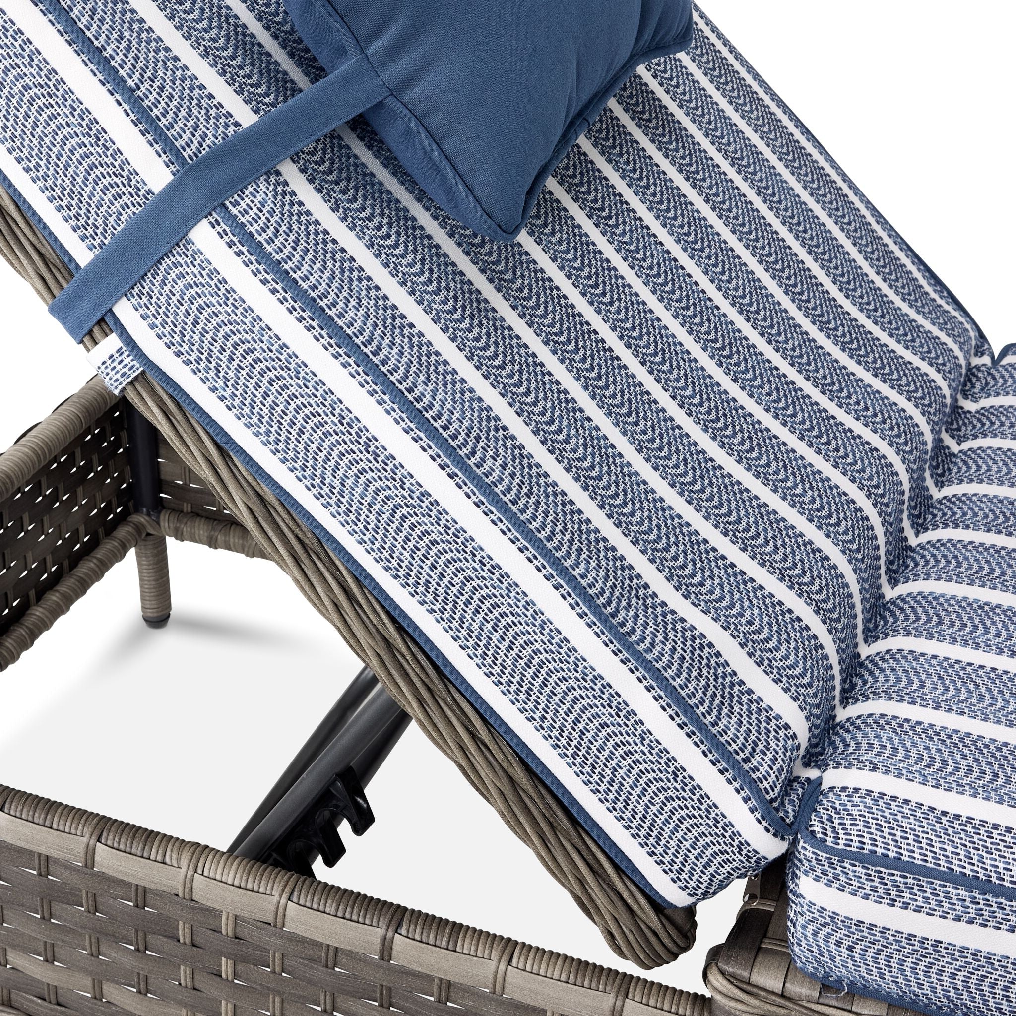 Veranda Outdoor Lounger - Grey, Blue - Image 5