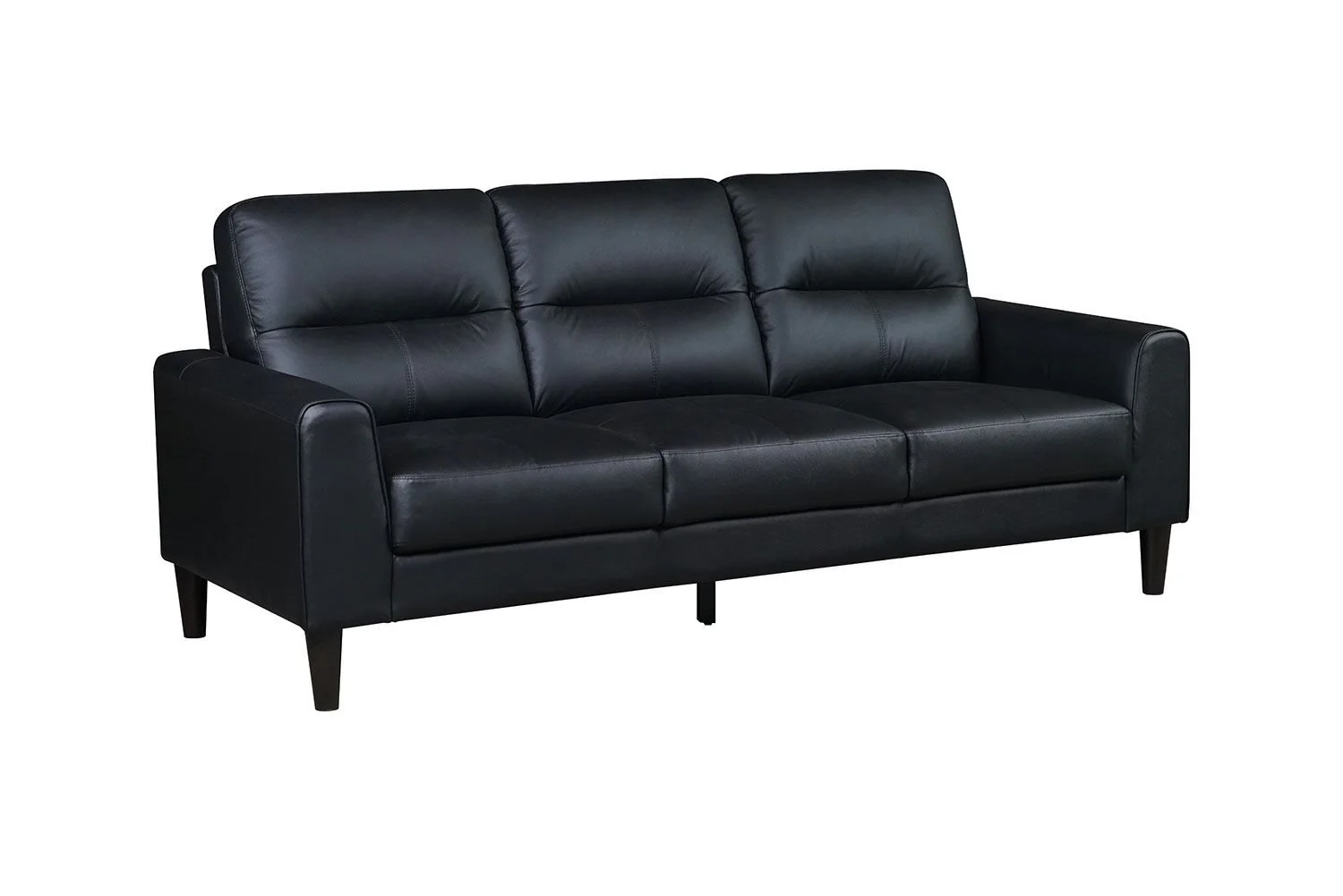 Verissimo Leather Sofa and Chair Set - Black - Image 2