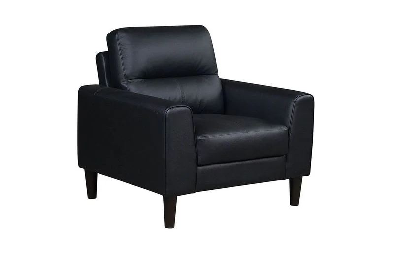 Verissimo Leather Sofa and Chair Set - Black - Image 3