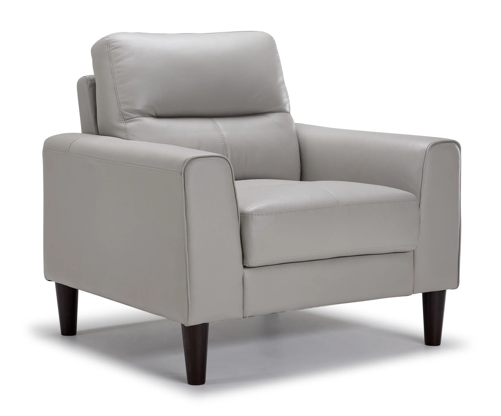 Verissimo Leather Sofa and Chair Set - Silver - Image 4