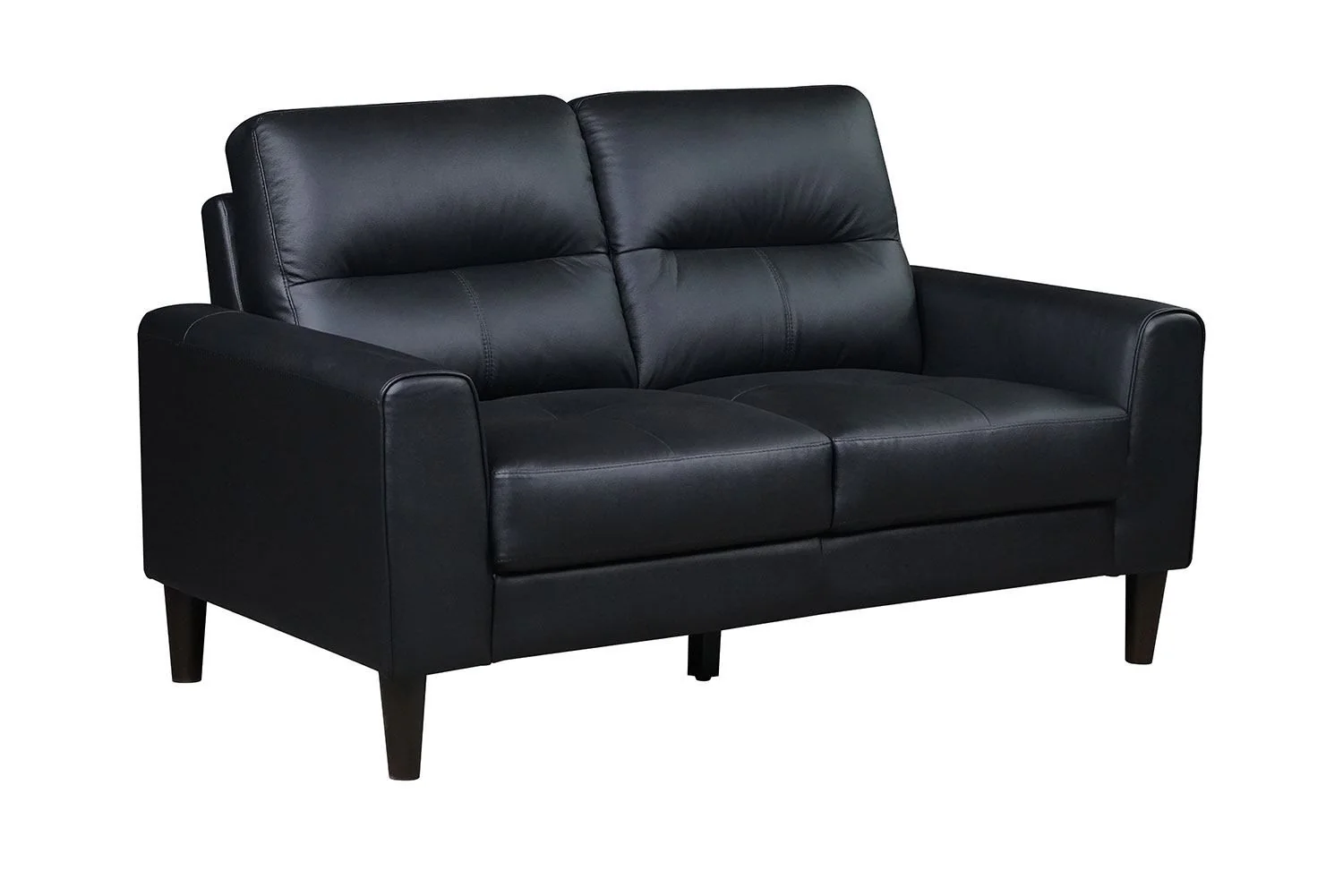 Verissimo Leather Sofa and Loveseat Set - Black - Image 3
