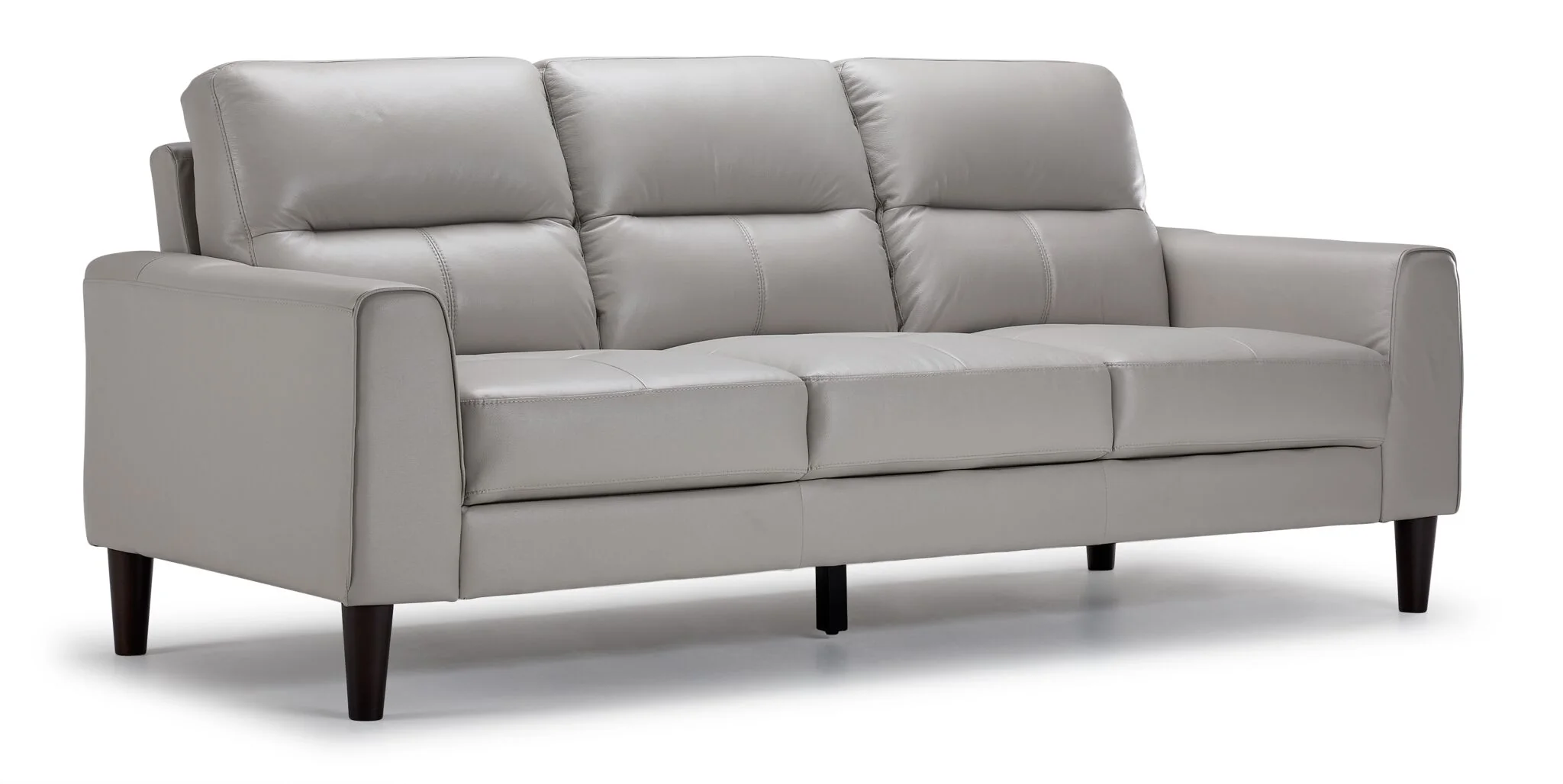 Verissimo Leather Sofa and Loveseat Set - Silver - Image 2