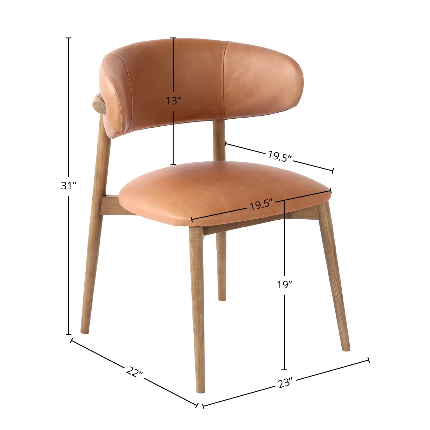 Veyda Dining Chair - Hazelnut - Image 2